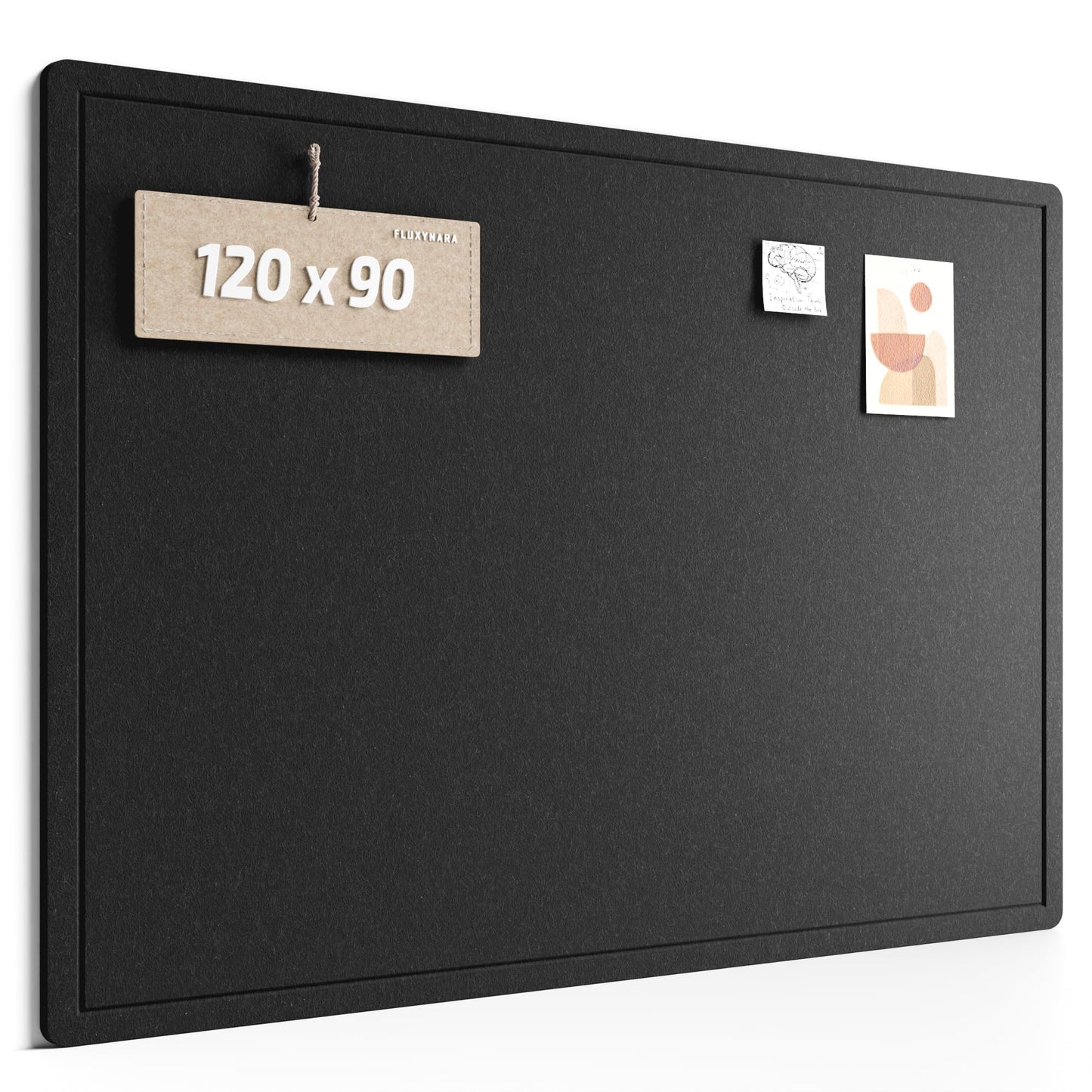 Fluxynara Large Bulletin Board, 47.2" x 35.4" Cork Board Alternative with 24 Safe Removable Adhesive Tabs, Foldable Felt Pin Board for Home Office, Classroom, Bedroom,Entryway for Walls— Black