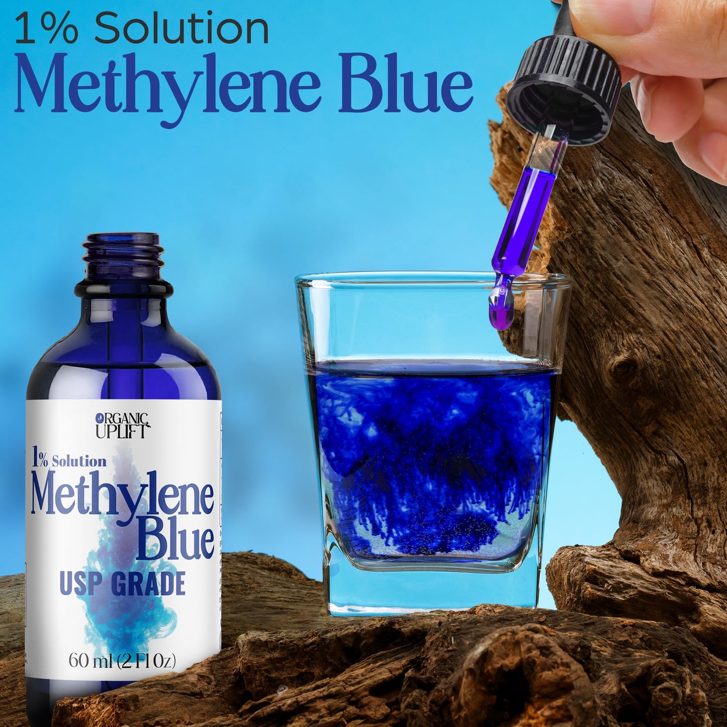 (2 Pack) Methylene Blue Canada, 1% Aqueous USP Grade Solution, Ultra High Purity, Formaldehyde Free, Amber Glass Bottle with Graduated Dropper, Includes Certificate.