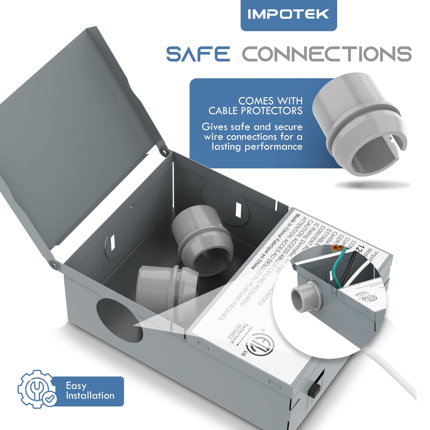 IMPOTEK 4 Inch LED Recessed Ceiling Slim Pot Lights with Junction Box 5 CCT 2700K/3000K/3500K/4000K/5000K Dimmable ICRated ETL Energy Star Listed 9W 800LM - RCL1-9W4IN (Pack of 4)
