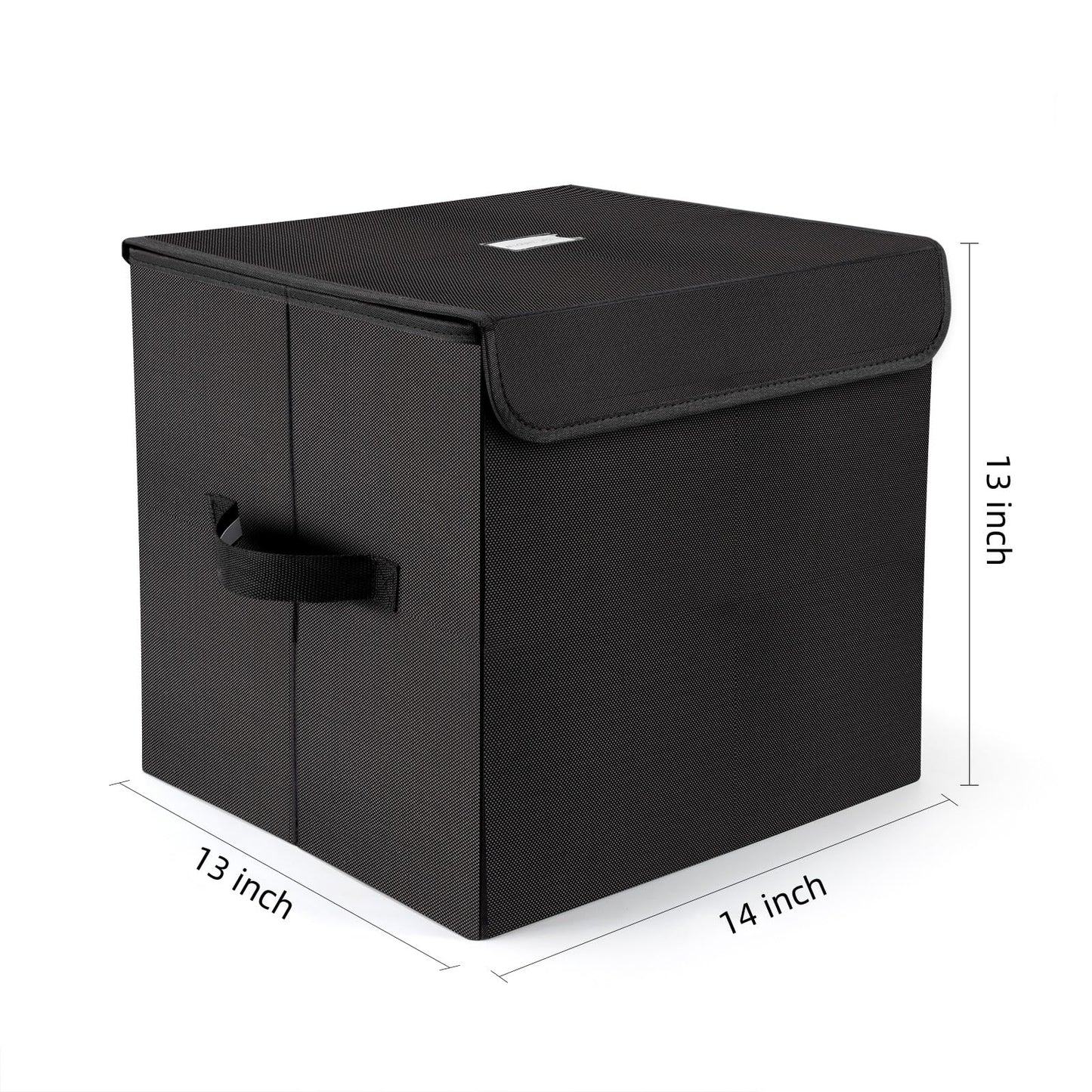 alavisxf xx 12-inch Vinyl Record Storage Box, Nylon Foldable and Stackable Set of 2 Vinyl LP Storage Organizer Case with Lid and Handles Can Hold 180 Single Record (12-inch)