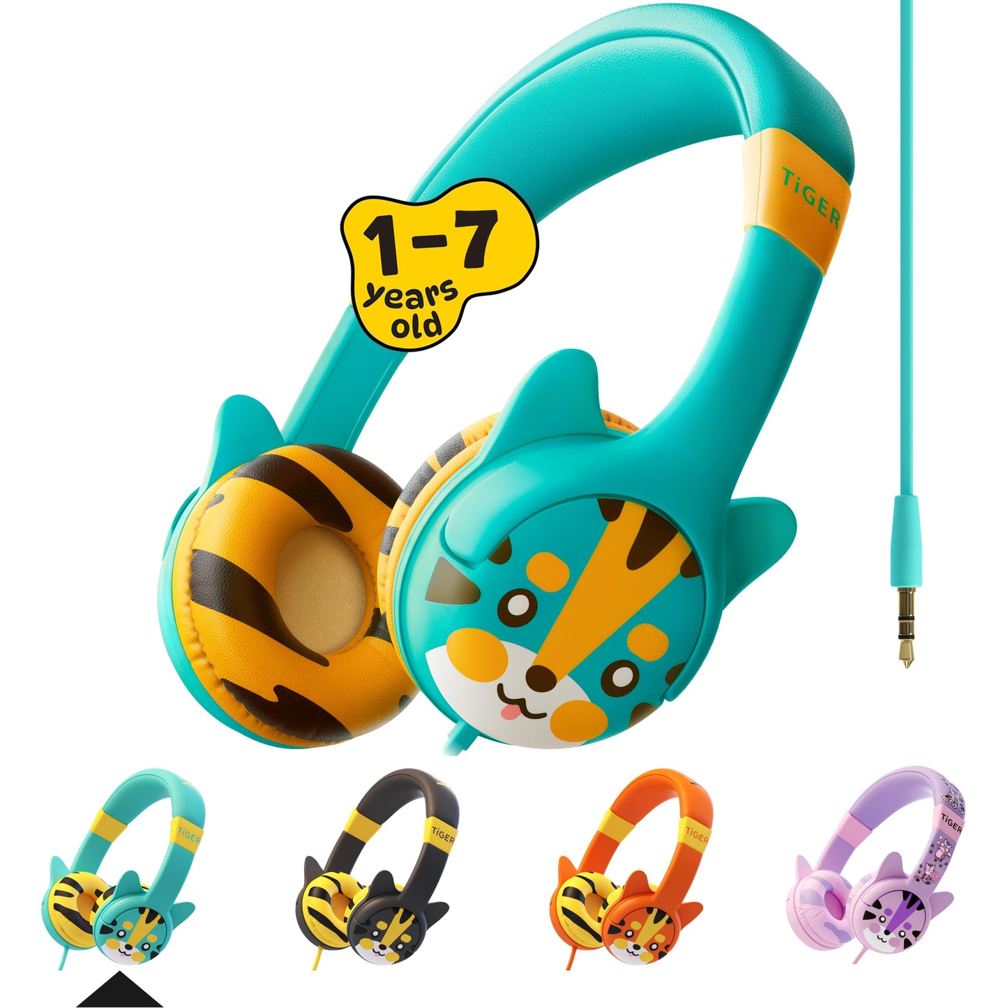 Kidrox® Premium Toddler Headphones for 1+ Year Old - iPad, Tablet, Car, Airplane, Travel, School with 85dB Volume Limit Safe, Durable, and Stylish Baby Infant Child 3.5mm Wired Headphone for Boy, Girl