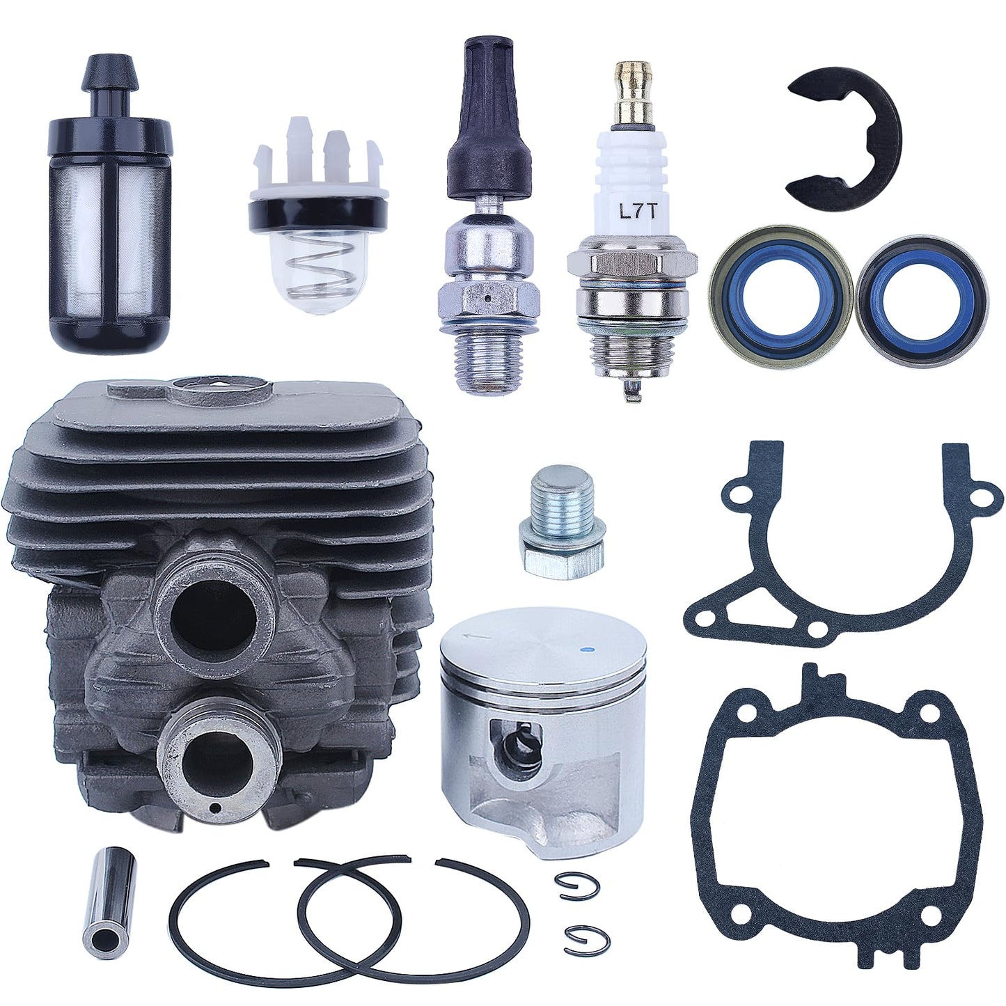 Atunee 50mm Cylinder Piston Gaskets Kit Fit for Stihl TS410 TS420 TS 410 420 Cut-Off Saw with Decompression Valve Spark Plug Replace 4238 020 1202