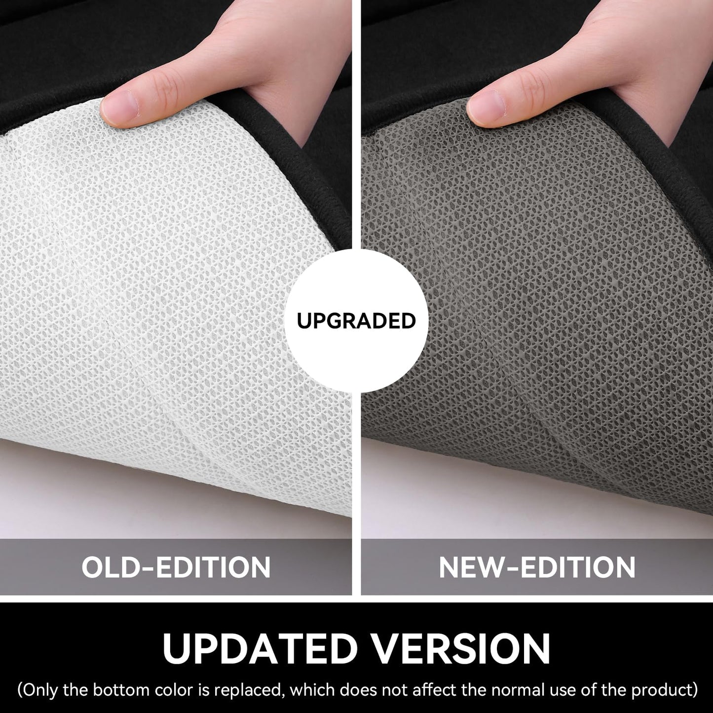 OLANLY Soft Memory Foam Bath Mat, Non-Slip and Super Absorbent Bathroom Mat, Machine Washable Quick Dry Bath Mats for Bathroom, Shower, and Tub, 24" x 36", Black