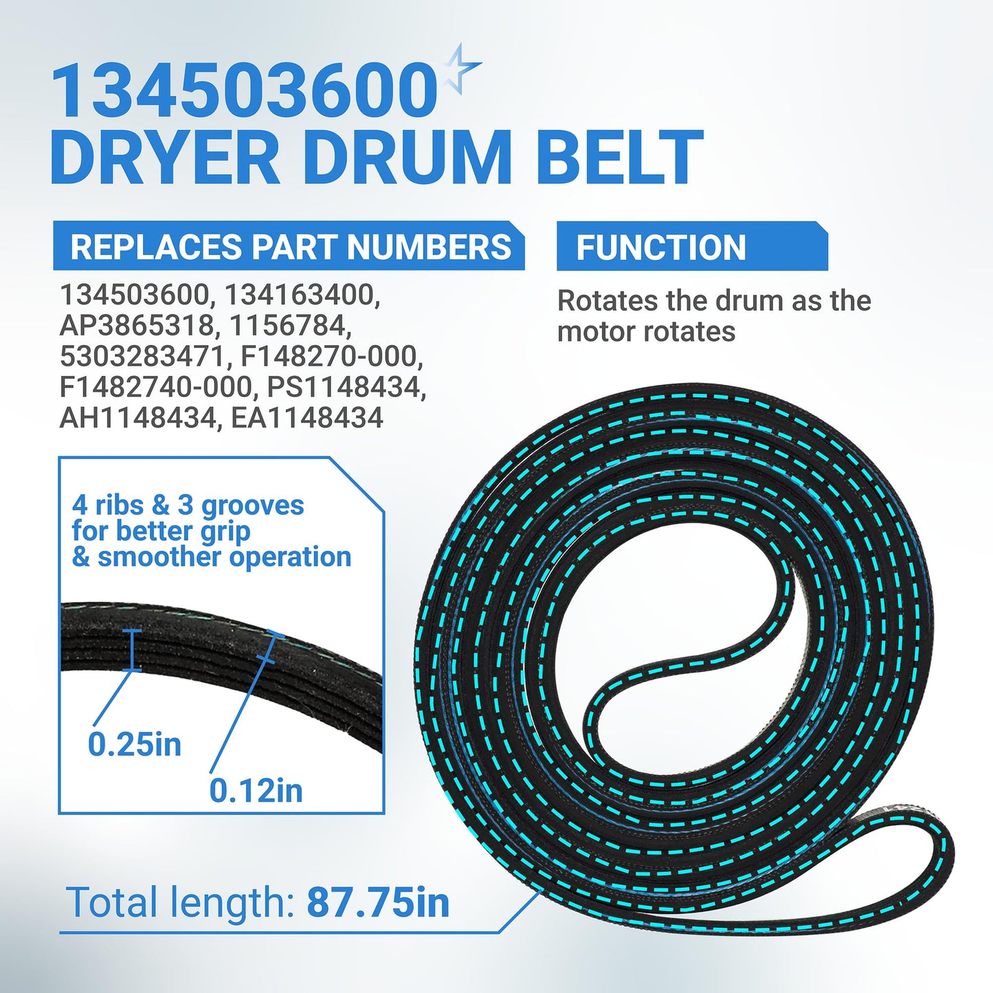 BlueStars Ultra Durable 5303281153 & 134503600 Dryer Rear Bearing Replacement - Compatible with Kenmore & Gibson Dryers - Replaces PS459829 AP2142648 PS1148434 134163400