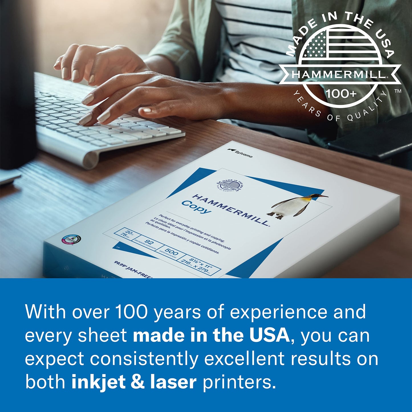 Hammermill Printer Paper, Premium Laser Print 32 lb, 11 x 17 - 1 Ream (500 Sheets) - 98 Bright, Made in the USA