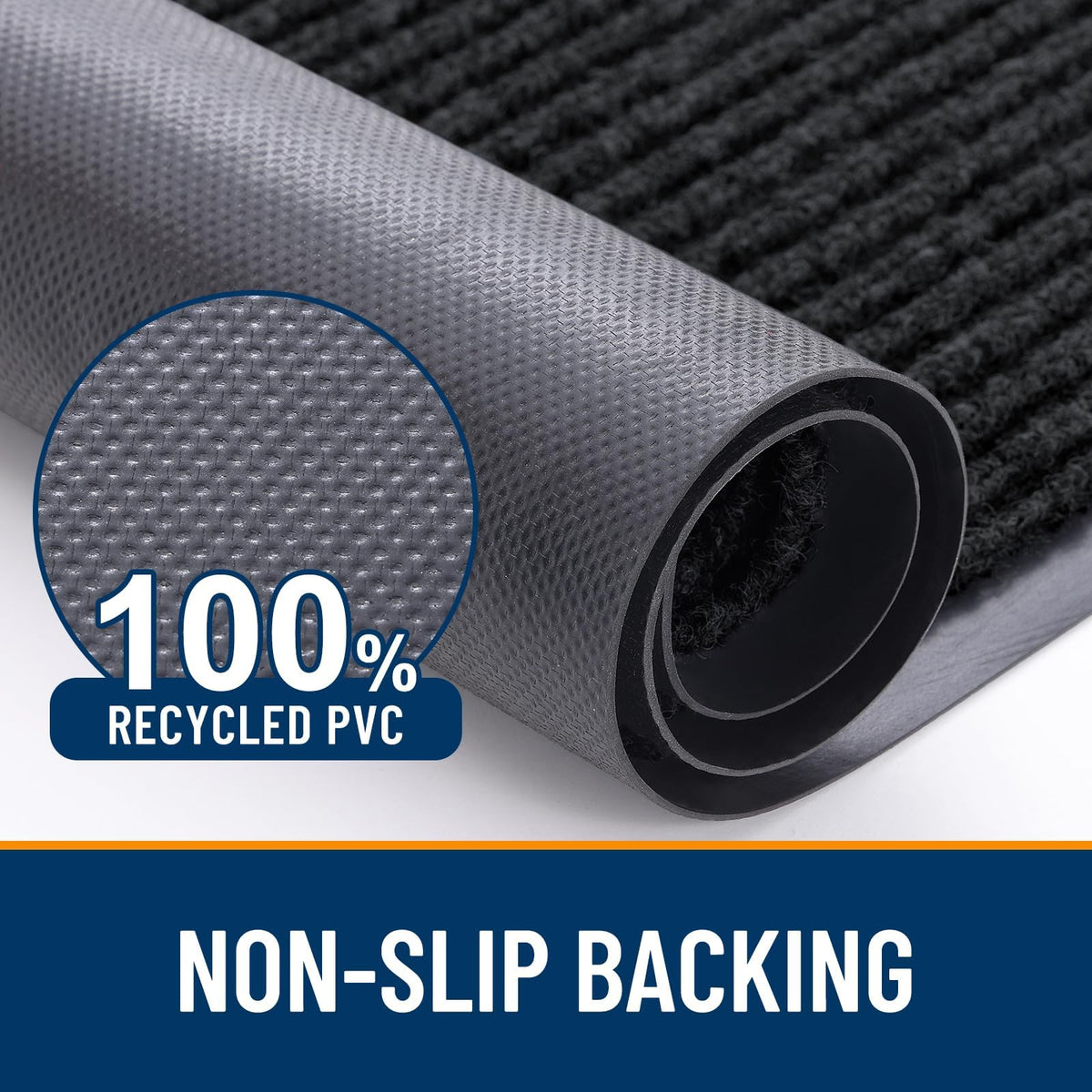 OLANLY Front Door Mat Indoor Outdoor Waterproof Doormat, Low Profile Non Slip Welcome Mat, Easy Clean Heavy Duty Durable Outdoor Mats for Entrance, 35"x23", Black