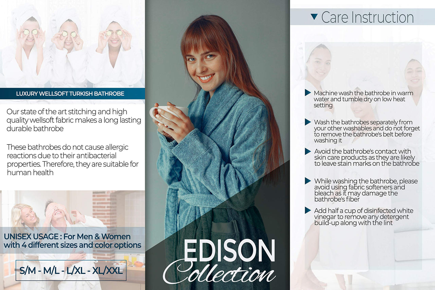 American Soft Linen Warm Fleece Robe, Mens and Womens Robe Fuzzy, 1 Piece Unisex Plush Adult Bathrobe for Bathroom, Beige, Large-X-Large