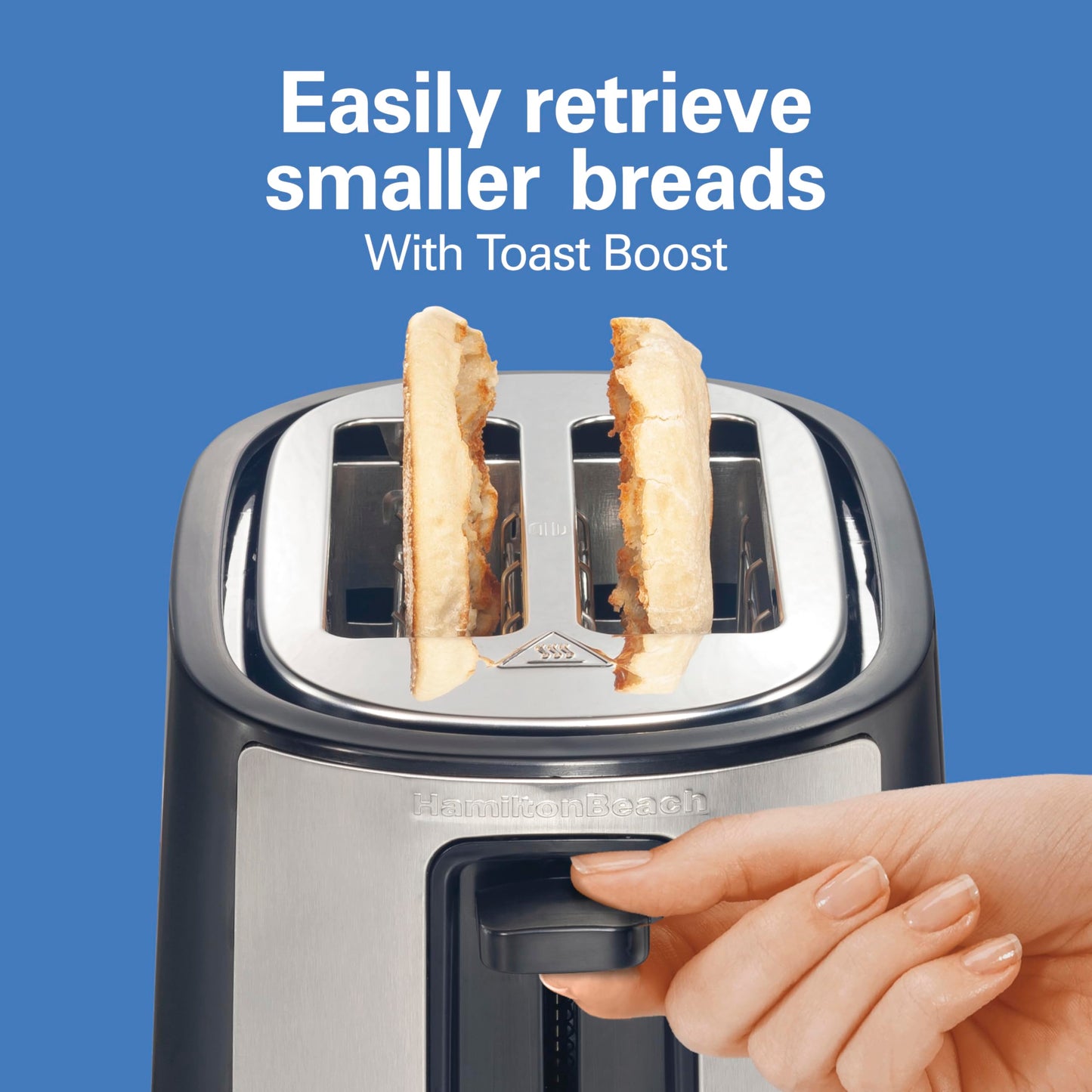 Hamilton Beach 2 Slice Extra Wide Slot Toaster with Bagel & Defrost Settings, Shade Selector with 7 Browning Levels, Toast Boost, Auto Shutoff, Black & Stainless Steel (22633G)