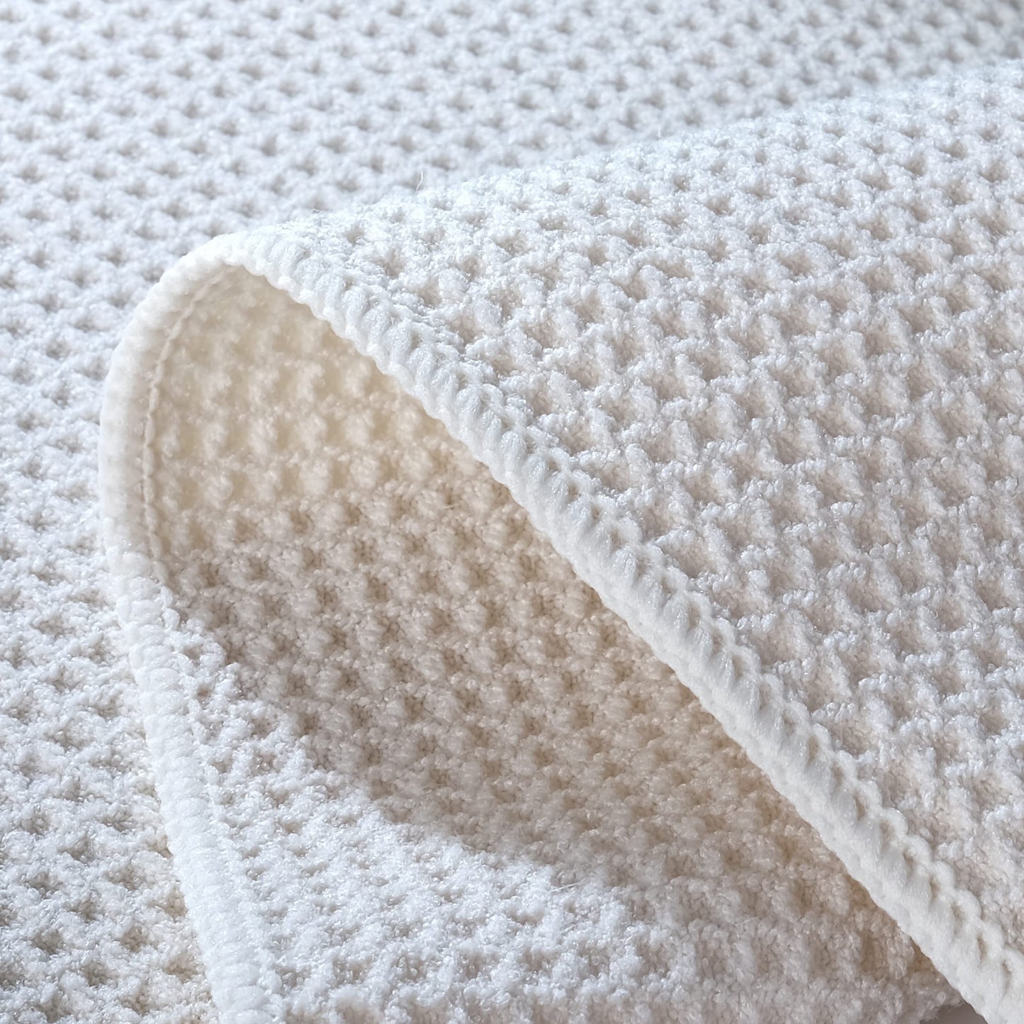Polyte Premium Microfiber Kitchen Dish Hand Towel Waffle Weave (Dark Blue, Gray, Off White, 16x28) 12 Pack