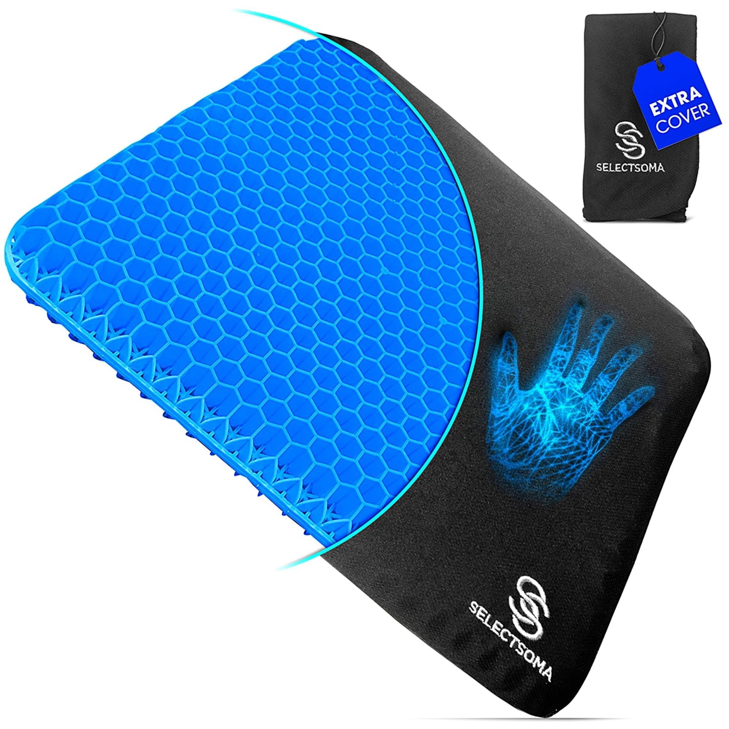 Gel Seat Cushion for Long Sitting – Car Seat Cushion and Office Chair Cushion for Back, Sciatica, Coccyx, Tailbone Pain Relief – Wheelchair Cushion for Pressure Relief – Egg Seat Gaming Chair Cushion