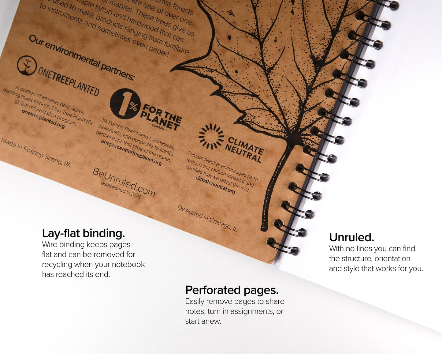 Unruled Classic Blank Spiral Notebook, 60lb Premium Plain Paper, 70 Sheets, Recycled and Sustainable, 10.5" x 8", 3 Pack, Assorted Foil/Wire