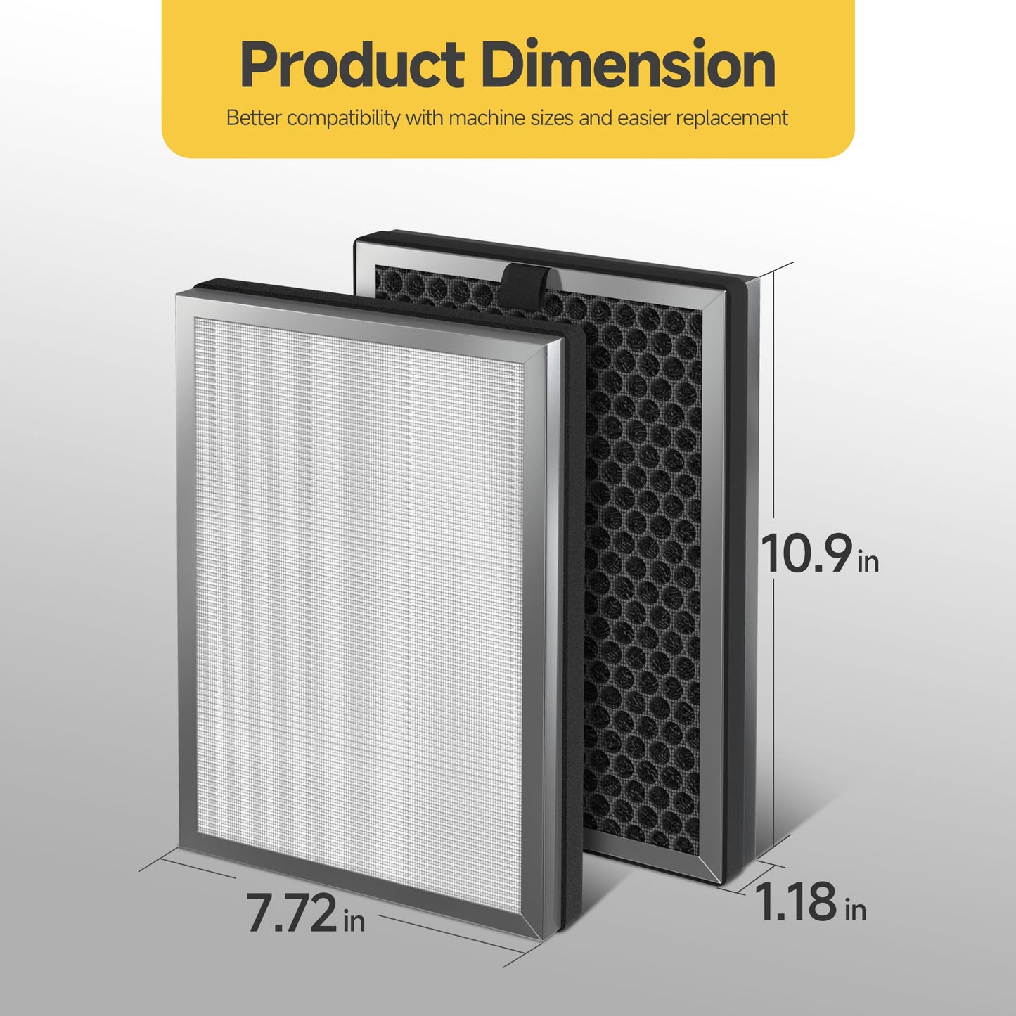 𝟒 X JF260 HEPA Replacement Filter Compatible With Jafända JF260 Air Purifier ＆ JF260S Smart Air Purifier, DeedMo AP-1273 Air Purifiers, Part Number JF260-RF, 3-in-1 True HEPA and Activated Carbon