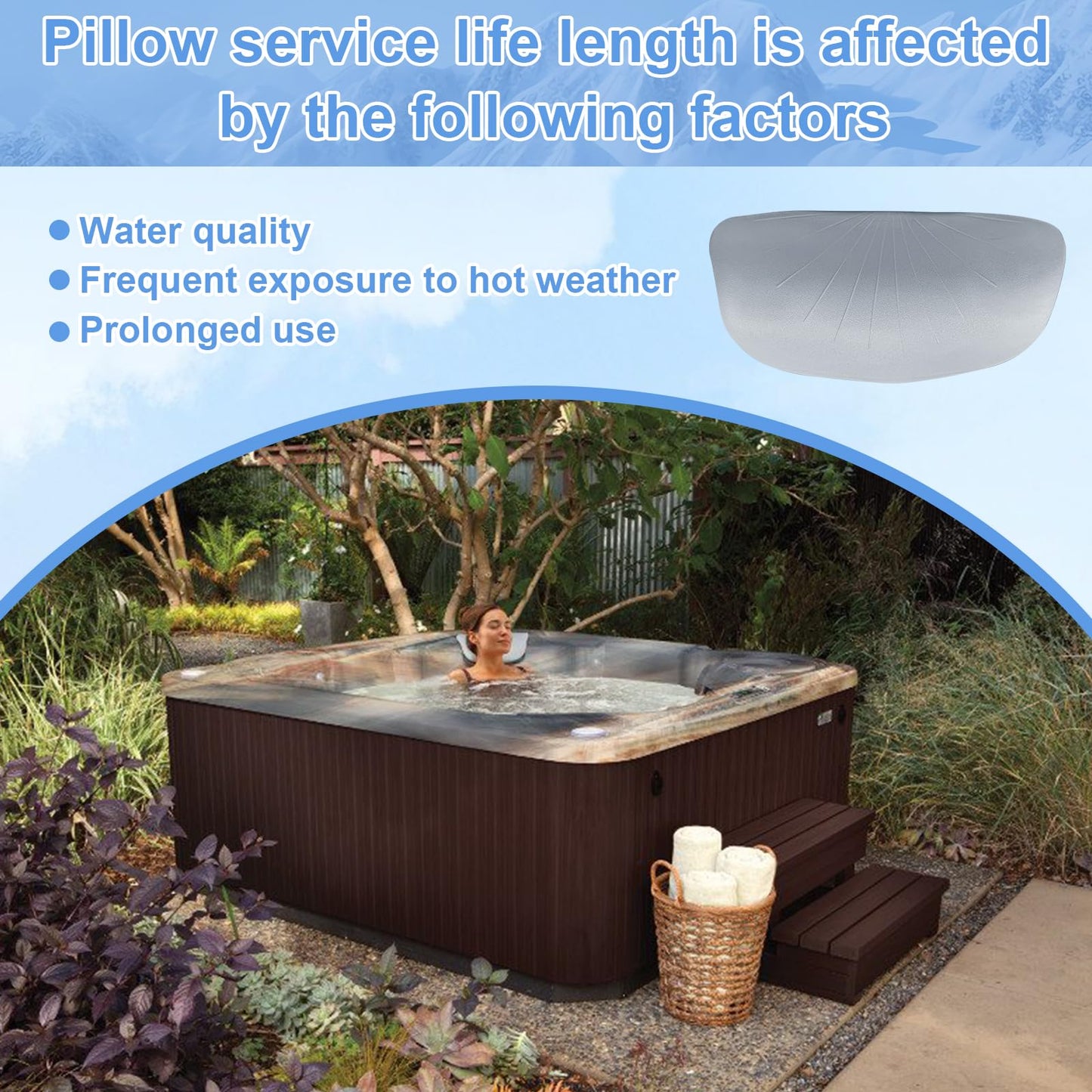 Earthtec 76558 74610 Replacement for Hot Spring Spa Pillow Hot Tub Headrests Fit for Limelight Spas, Pulse/Pulse DL/Bolt (2012-2017), Glow/Flair (2008-2017), Gleam (2013-2017) (1 Pcs)