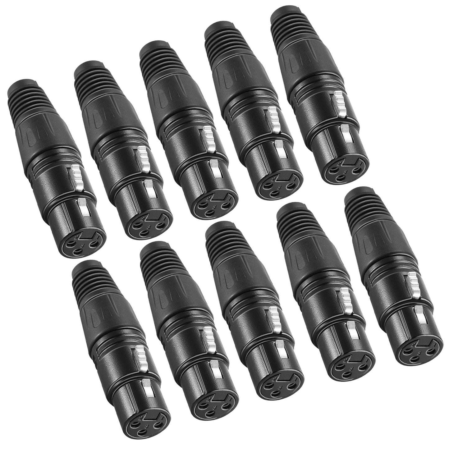 Neewer Micro Snake Charger Connector 3 Pin XLR 20pcs Audio Jack Microphone Connector with Charger Cable 10 Male and 10 Female Connectors Zinc Alloy