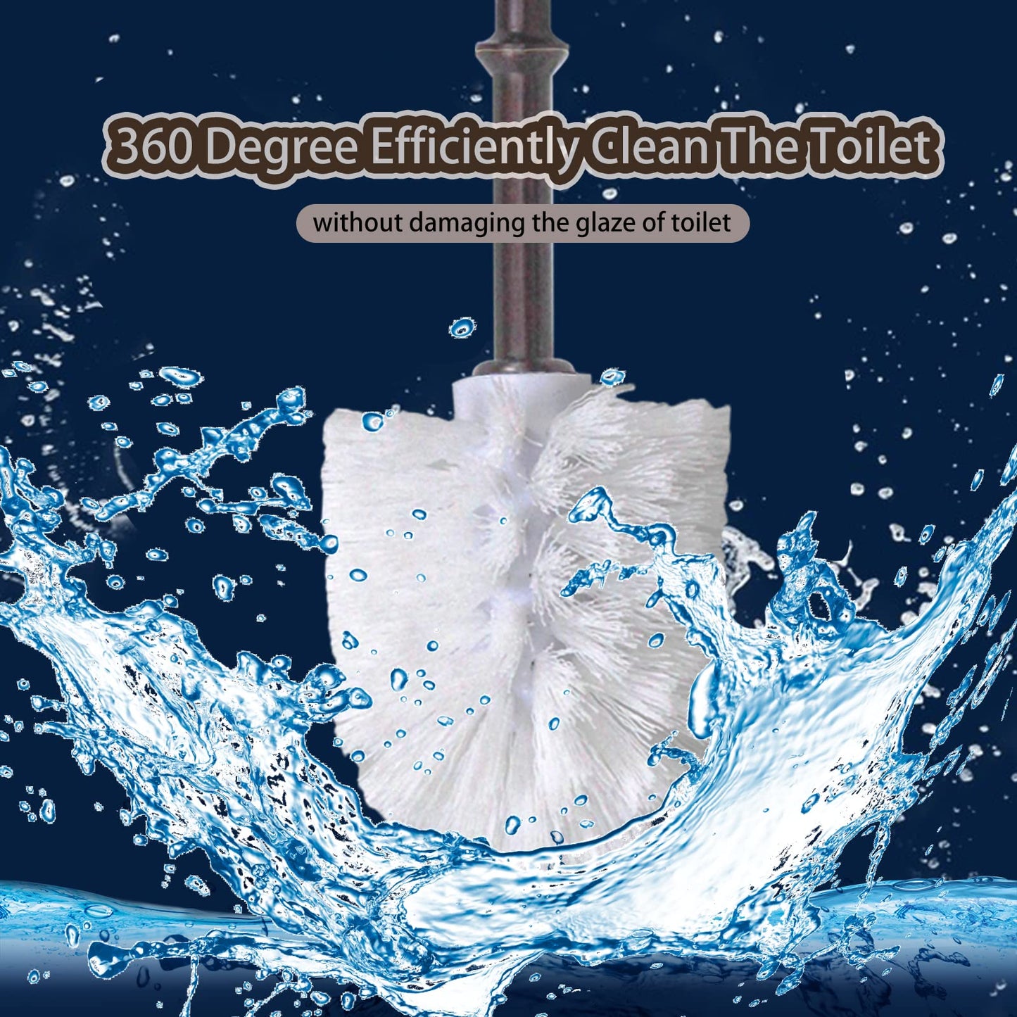 Toilet Brush Holder Set for Bathroom Super Cute Bear Base Solidly Toilet Bowl Brush and Holder Flexible and Durable Style Stylish Toilet Cleaner Brush Saving Storage Space Toilet Brushes for Bathroom