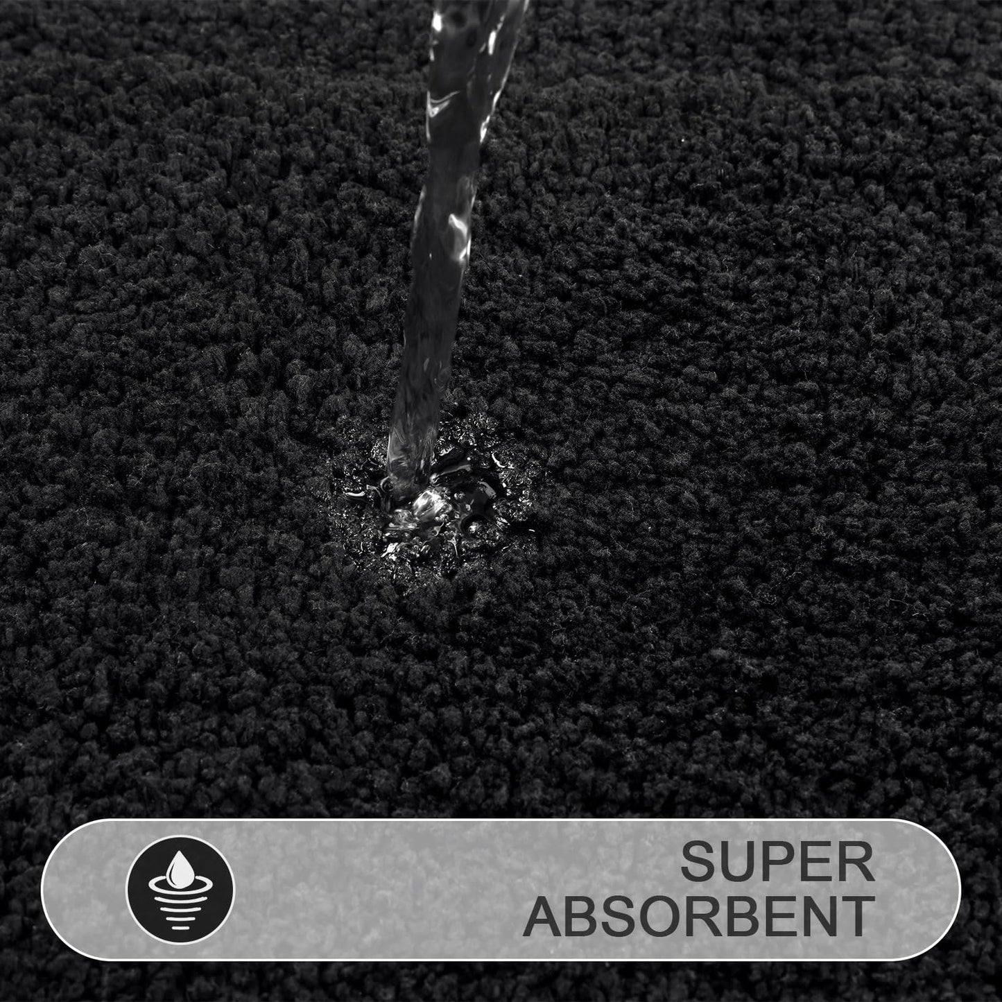 SHACOS Super Soft Bathroom Rugs 24"x60" Long Bath Mats Runner Non Slip Washable Absorbent Bath Rugs Carpets for Bathroom Floor Tub Shower Vanity Sink Home Decor Accessories, Black 2'x5'