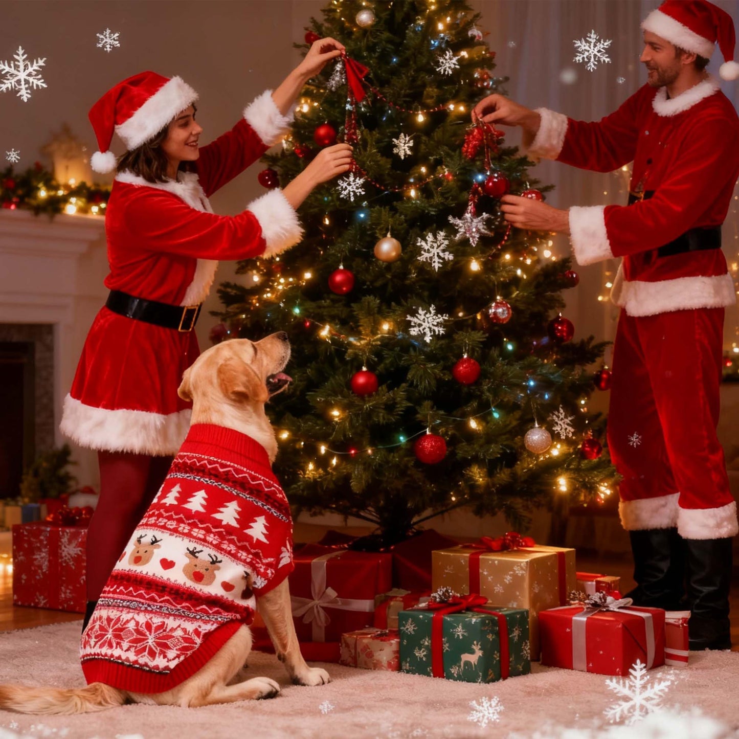 MuYaoPet Family Matching Dog and Owner Clothes Outfits,Christmas Pet Cat Sweater Costume for Small Medium Extra Large Dogs/Women/Men-Dog and Owner Matching Sweaters Separately(Only for Pet, Pet 4XL)