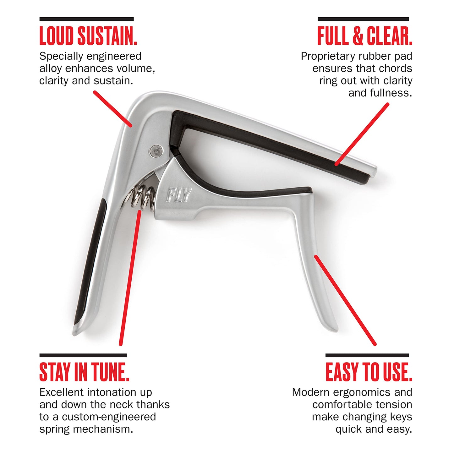 JIM DUNLOP Trigger Fly Capo Curved Satin Chrome