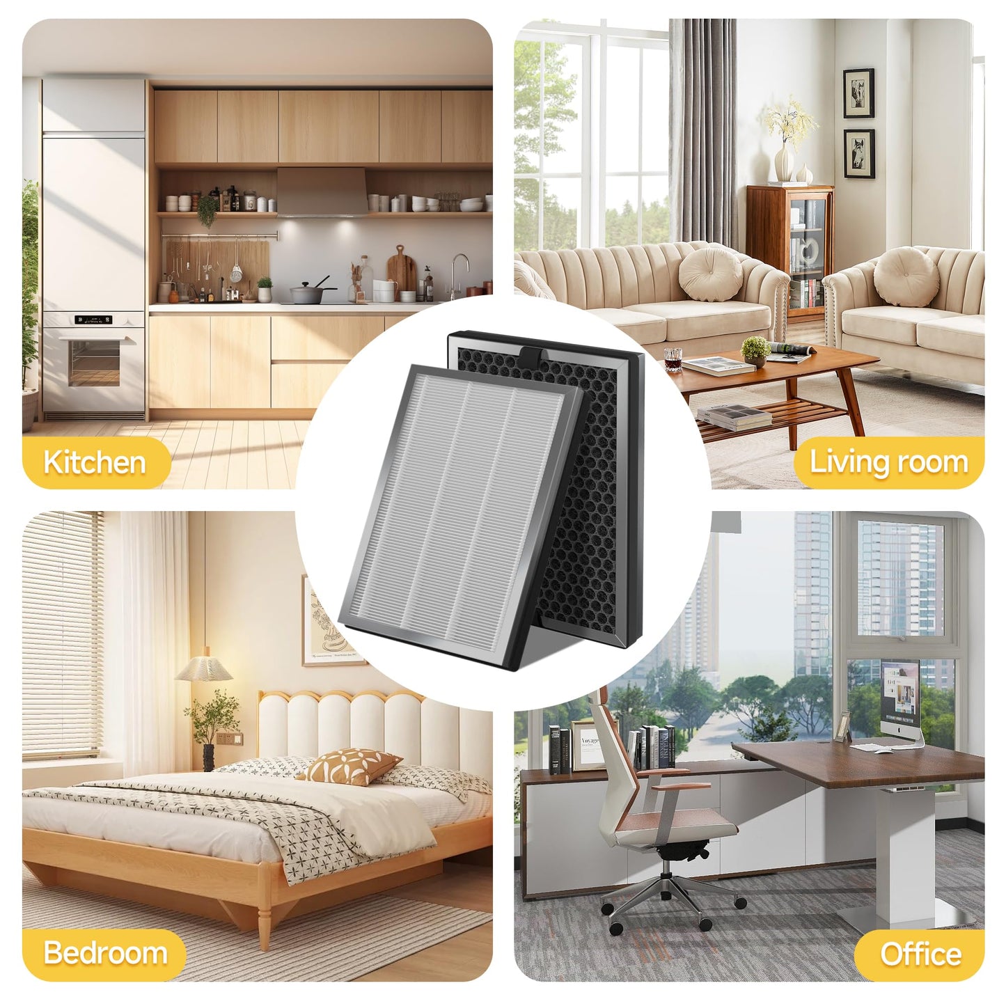 JF260 HEPA Replacement Filter Compatible With Jafända JF260 Air Purifier ＆ JF260S Smart Air Purifier, DeedMo AP-1273 Air Purifiers, Part Number JF260-RF, 3-in-1 True HEPA and Activated Carbon