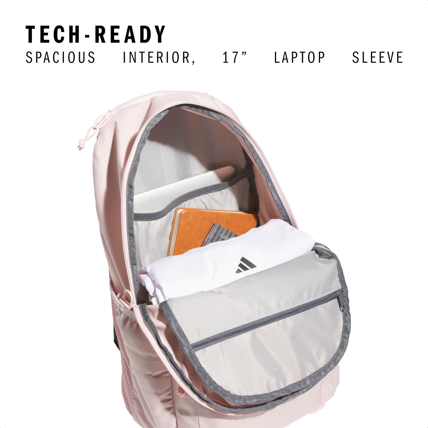 adidas 3-Stripe Classic Backpack for Men and Women, Bag with Laptop Sleeve, Silver Violet Purple/Grey Four/5.0, One Size, 3-stripe Classic Backpack for Men and Women, Bag With Laptop Sleeve
