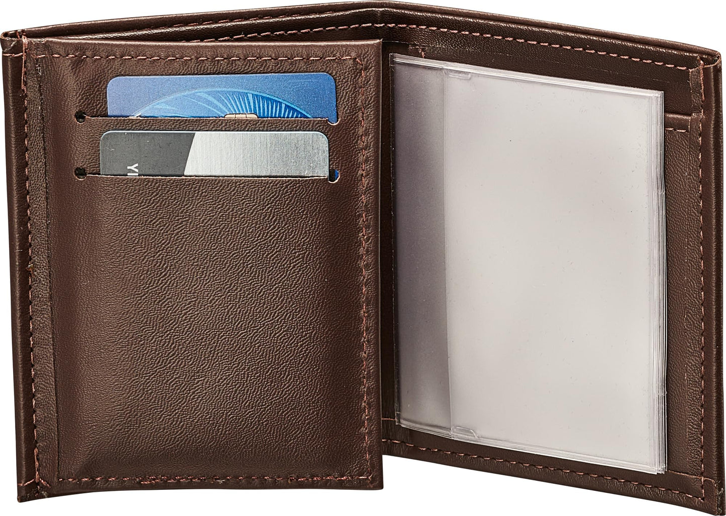 Perfect Fit Shield Wallets NYPD Patrol Officer Leather Hidden Badge Wallet/Badge & ID Case (Cutout PF 145), Brown, Hidden Badge Bi-fold Wallet (Brown)