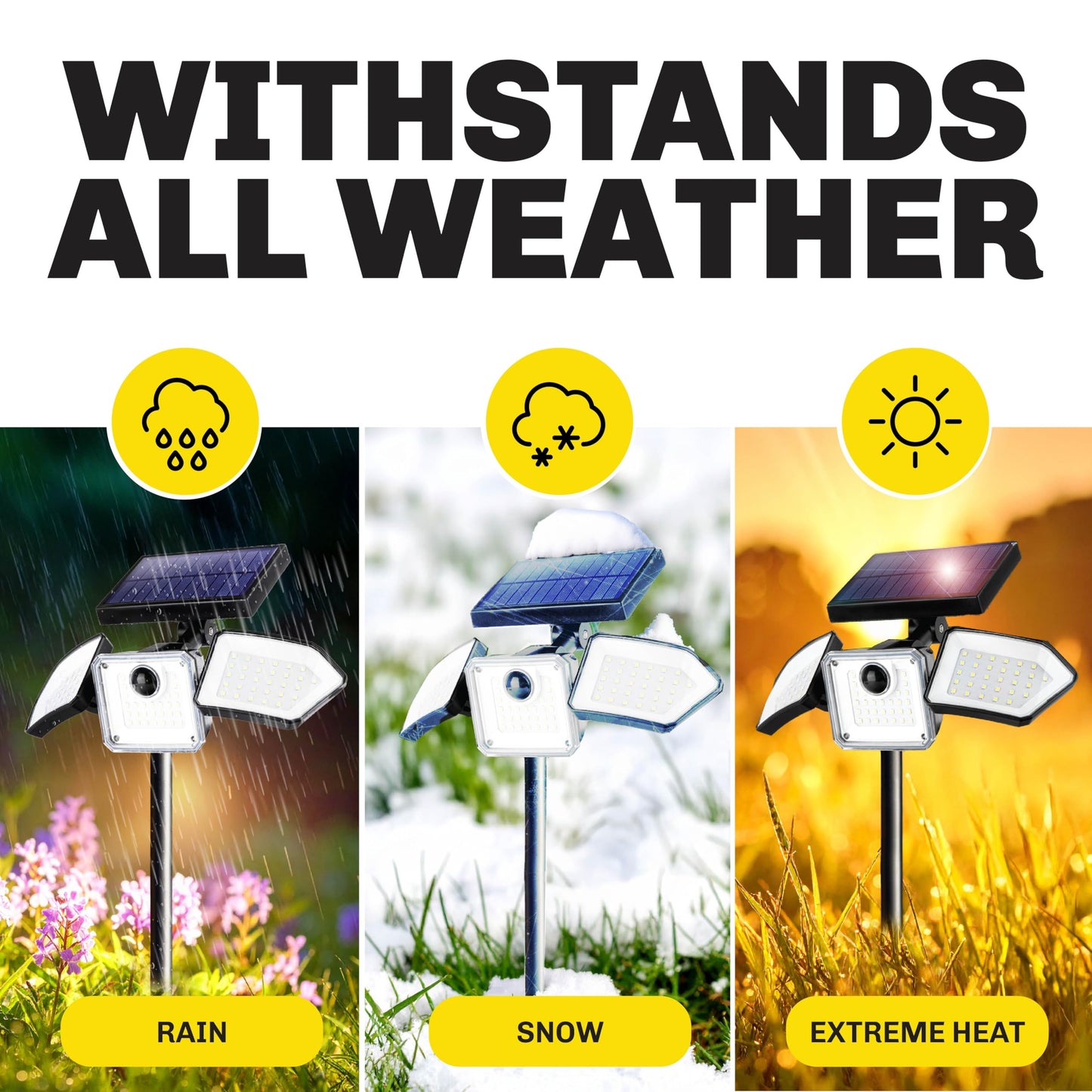 Bionic Flood Light 2 Pk Solar Lights Outdoor Waterproof, 500 Lumens Motion Sensor Outdoor Lights, Solar Motion Lights Outdoor for House, Solar Security Lights, Solar Powered Flood Light As Seen on TV