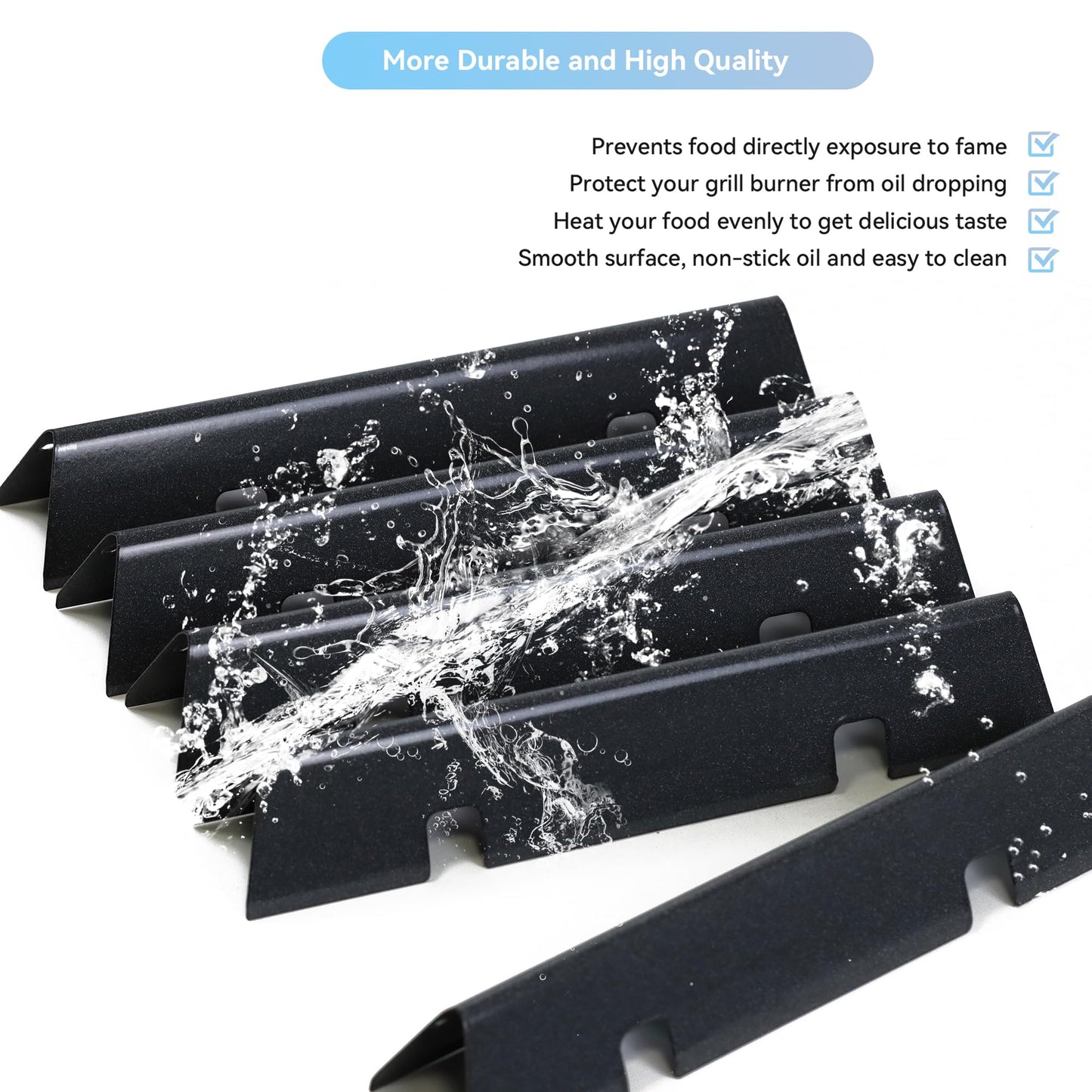 Flavorizer Bars for Weber Spirit 2 Grill Parts: Set of 5 Porcelain-enameled 15.3" Flavorizer Bar for Weber GS4 Spirit II 300, Spirit E310, S310 320 Spirit 300 Series Grills with Front Mount Control