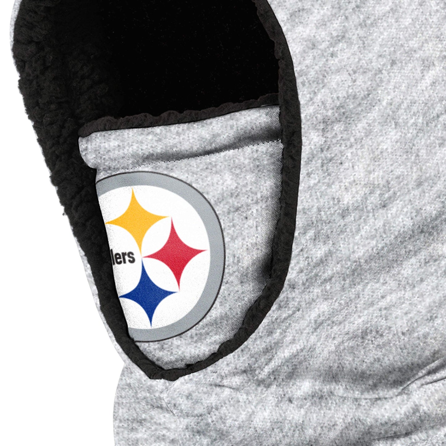 Pittsburgh Steelers NFL Heather Grey Big Logo Balaclava Hooded Gaiter