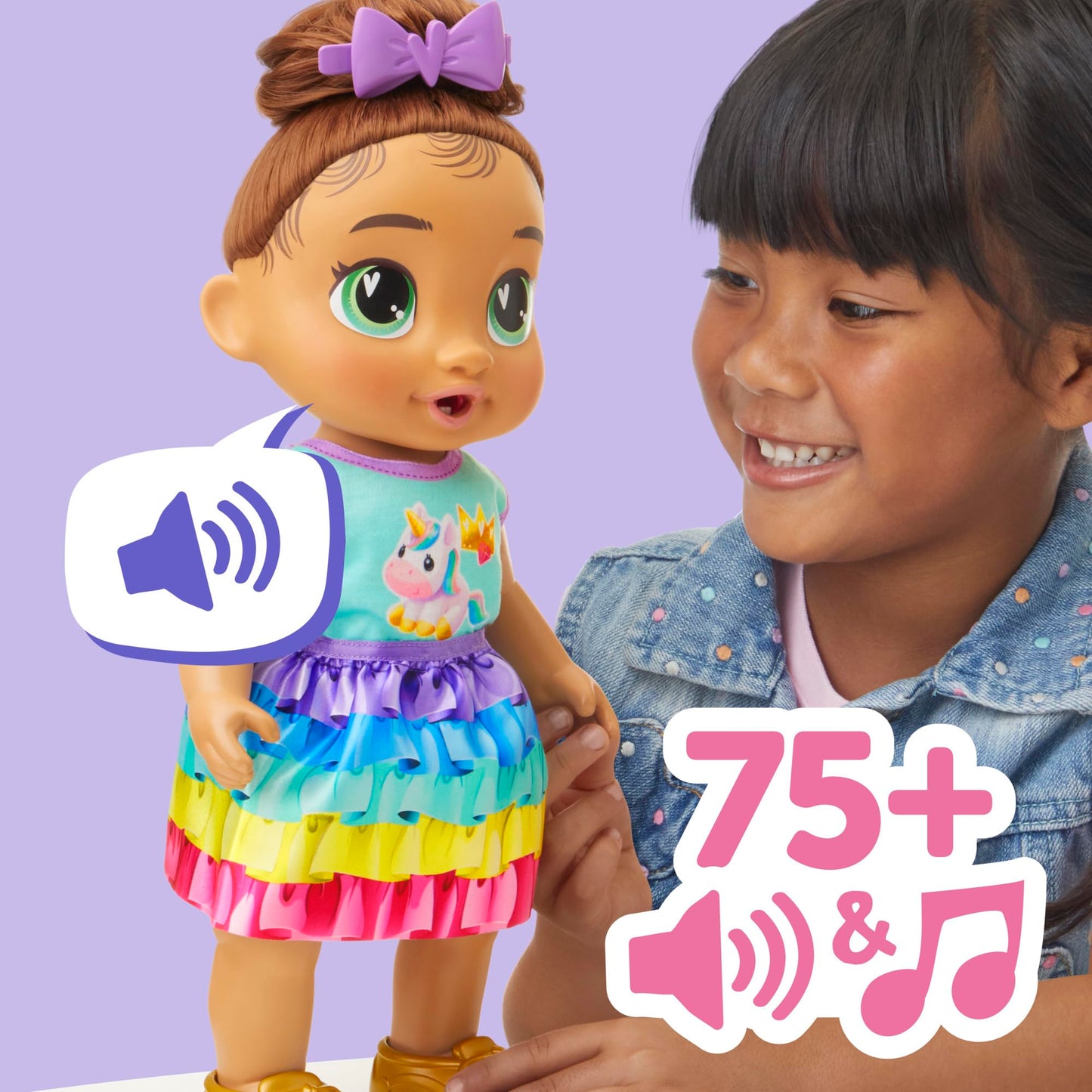 Baby Alive Baby Grows Up, Sophia Sparkle, Milestones and Baby's First Tooth, Interactive Doll for Girls and Boys Ages 3+