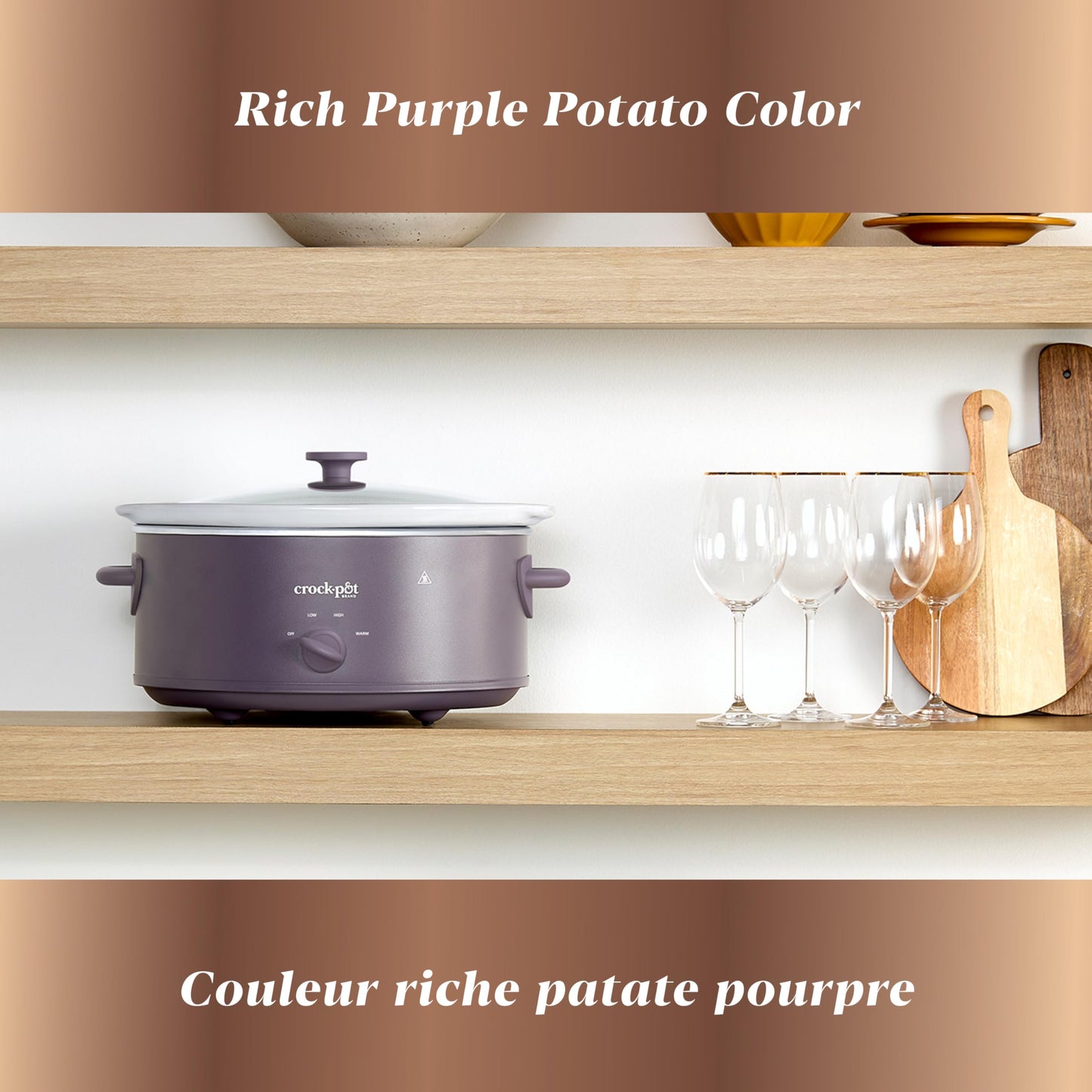 Crock-Pot Design Series 7-Quart Manual Slow Cooker, Purple Potato
