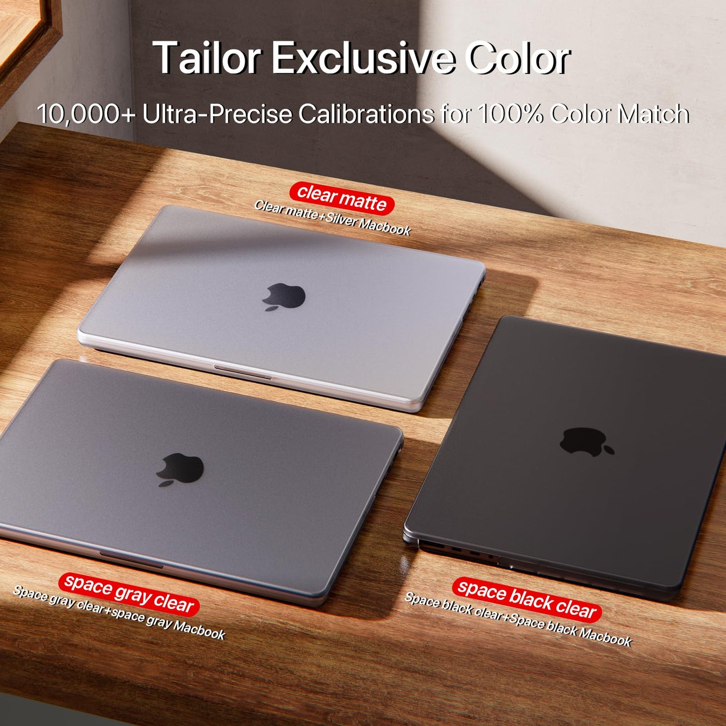 Soonjet for MacBook Pro 14 inch Case 2025-2021 M5 M4- M1 [100% Match Official Color] A3434 A3112 A3185 A3401 A2992 A2918 A2779 A2442 Hard Case Matte Cover for Laptop - Space Black Clear