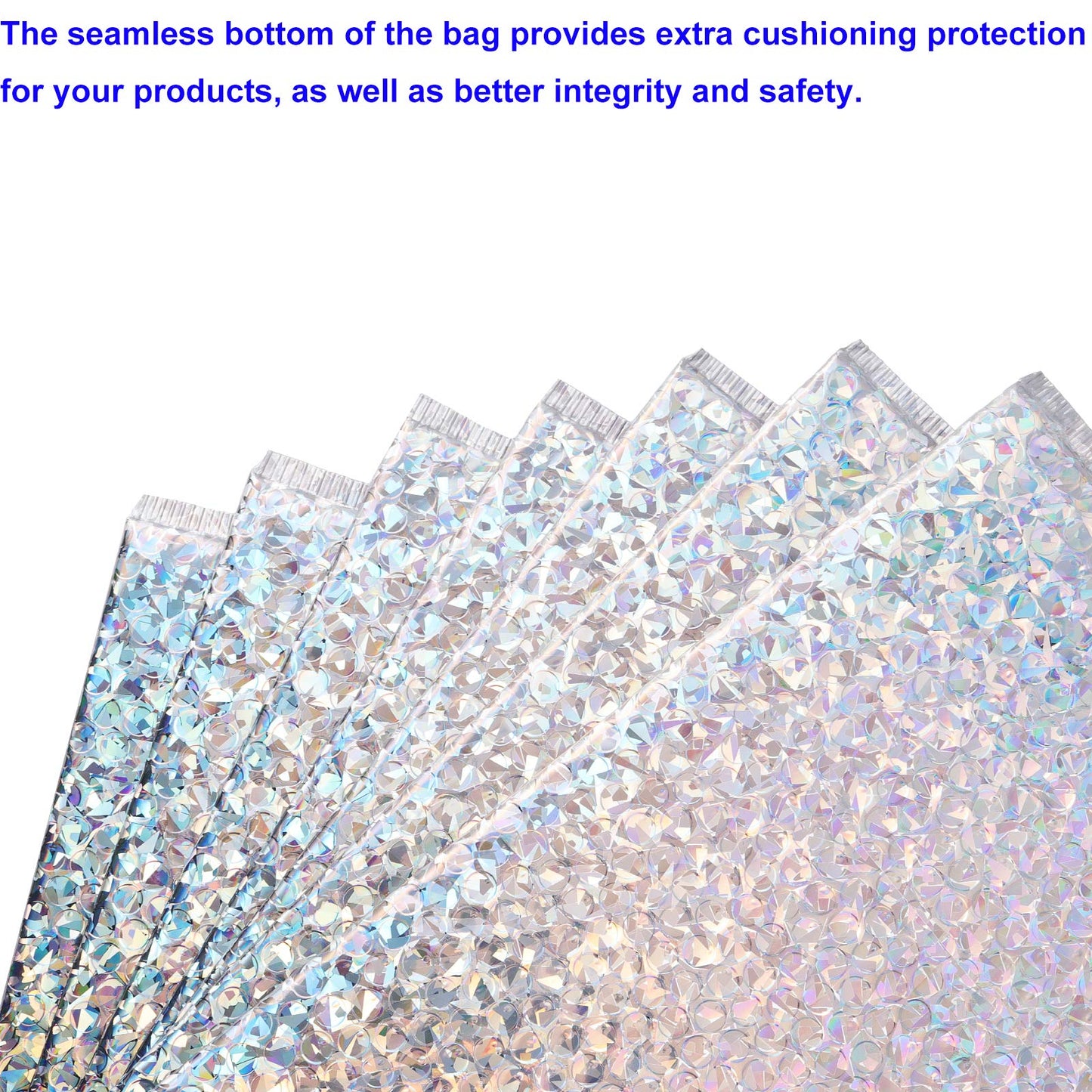 KOHAND 30 PCS Holographic Metallic Bubble Mailers 15.7 x 11.8 Inches, Silver Padded Envelopes Self Sealing Bubble Lined Adhesive Cushion Envelopes for Shipping, Mailing