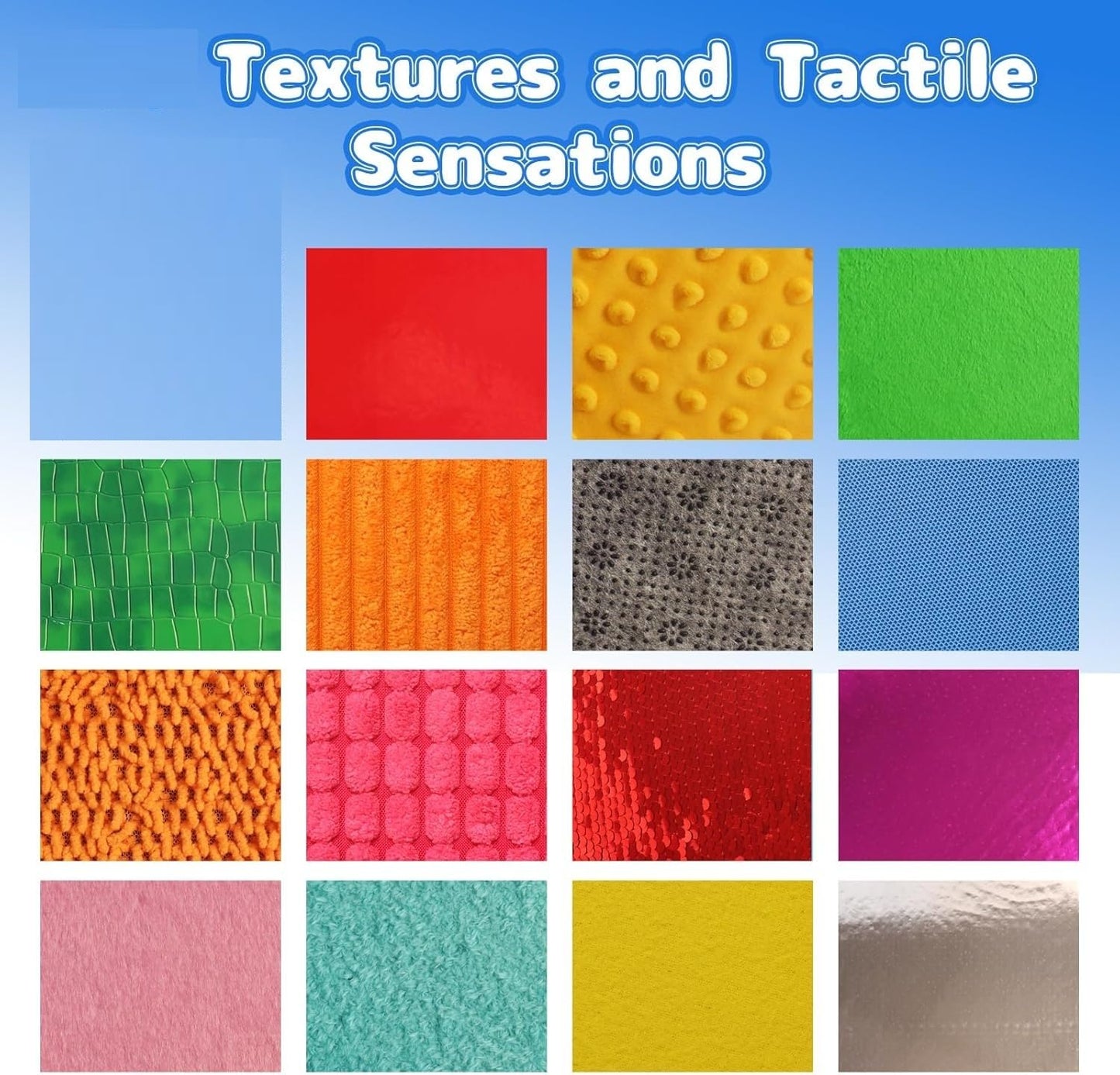 Sensory Mats for Autistic Children, 16 PCS Sensory Tiles for Kids, Sensory Wall for Toddlers, Sensory Toys for Autism Classroom, Special Education Sped Classroom Must Haves