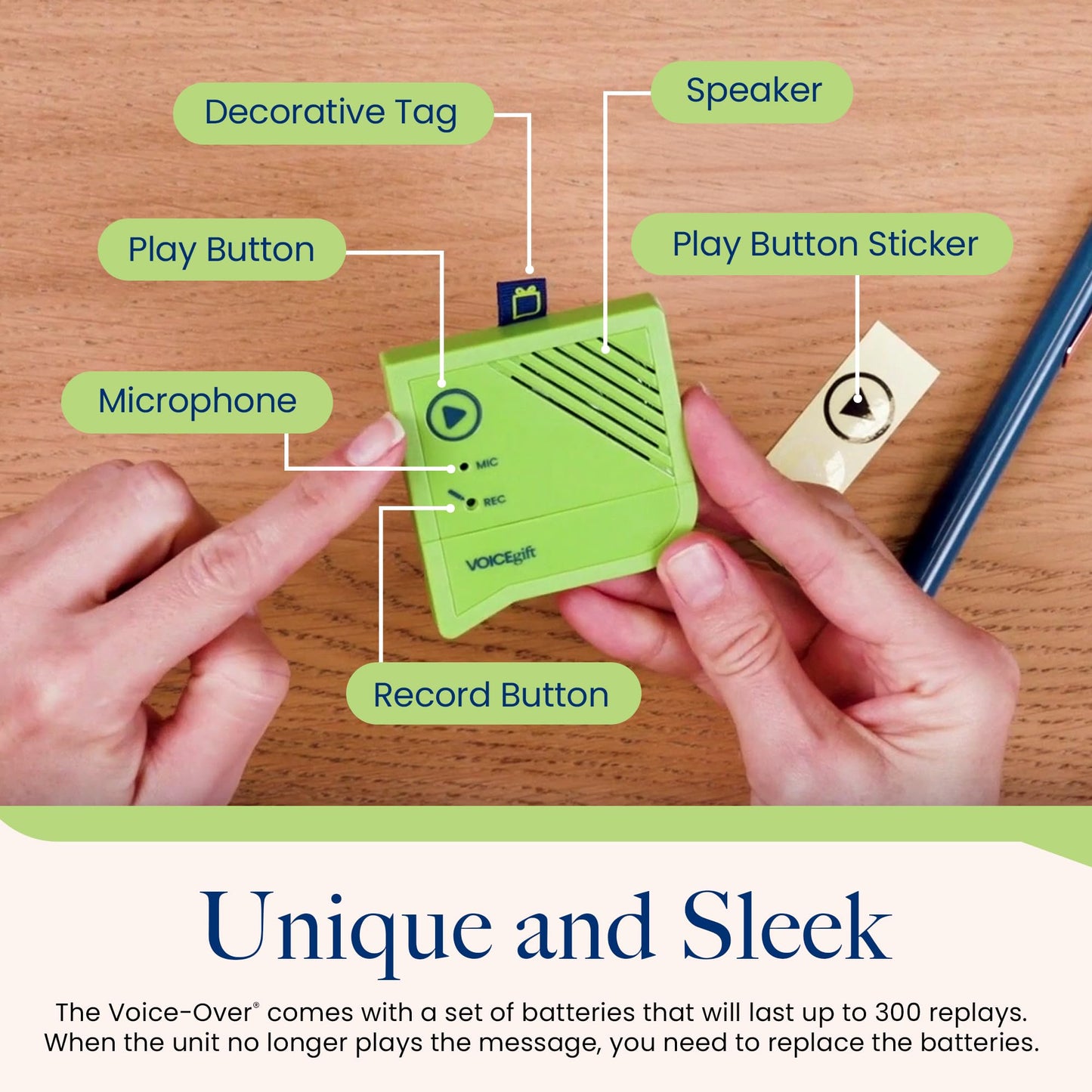 VoiceGift Voice-Over® – Voice Recorder with Playback, Audio & Digital Recorder for Picture Frame, Portable Record Player & Customizable Sound Gifting & Crafting