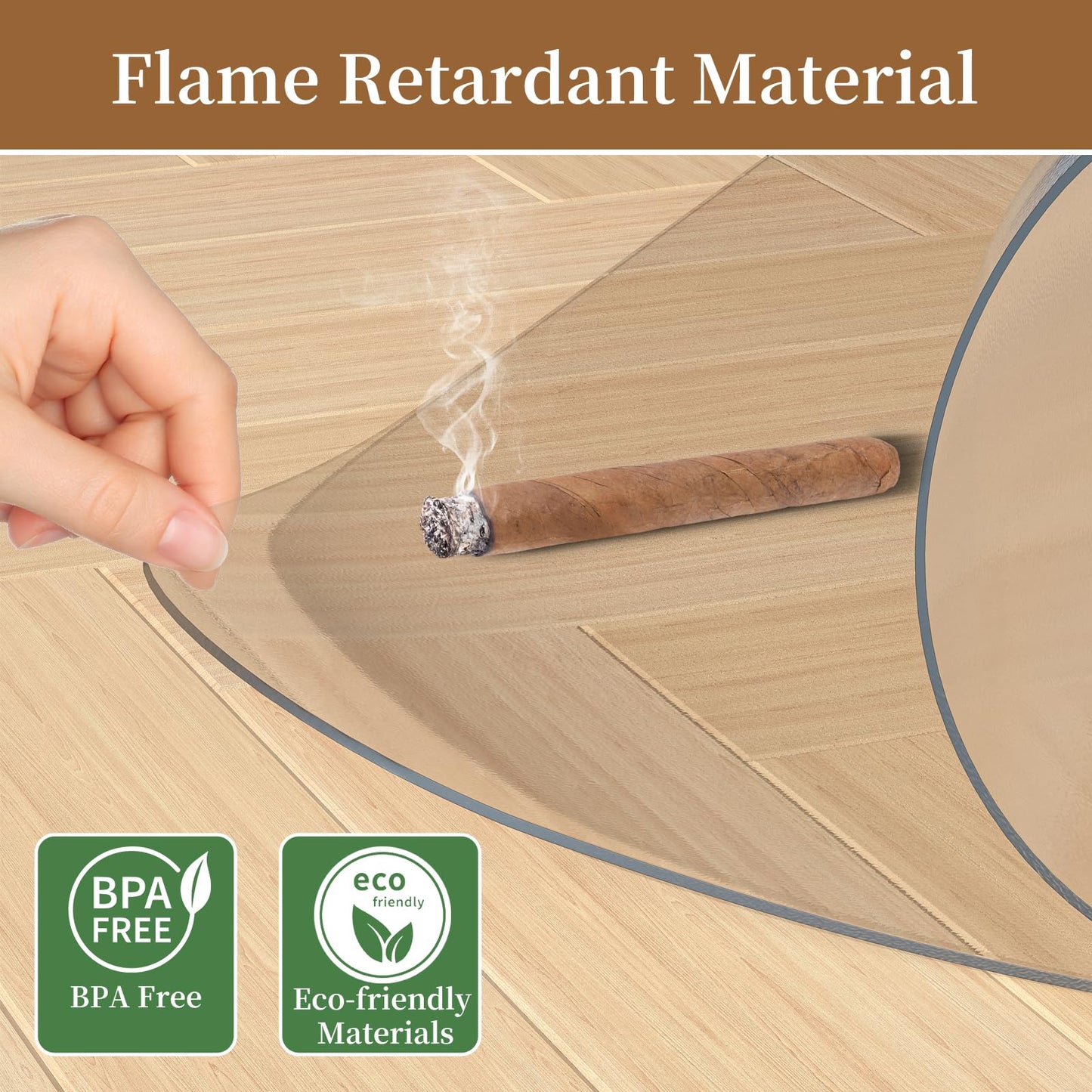 MESHDO Office Chair Mat for Hardwood Floor, 36" X 48 Desk Chair Mat for Hard Floors, PVC Clear Floor Protector Rug Mat for Home and Office, Can't be Used on Carpet