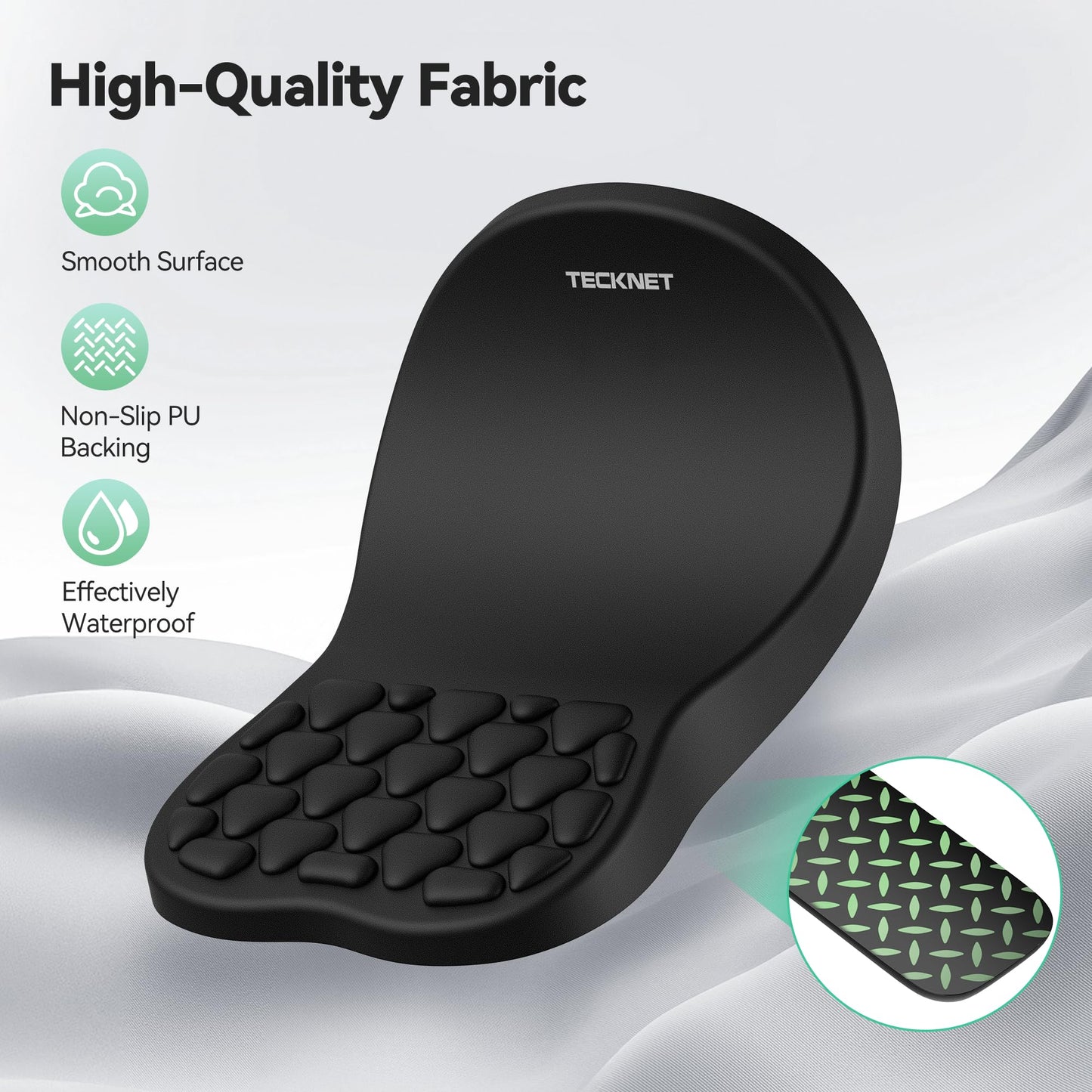 TECKNET Ergonomic Mouse Pad with Wrist Rest, Keyboard Pad and Mousepad with Wrist Support, Massage Design Effectively Relieves Carpal Tunnel Syndrome Suitable for Computers and Laptops