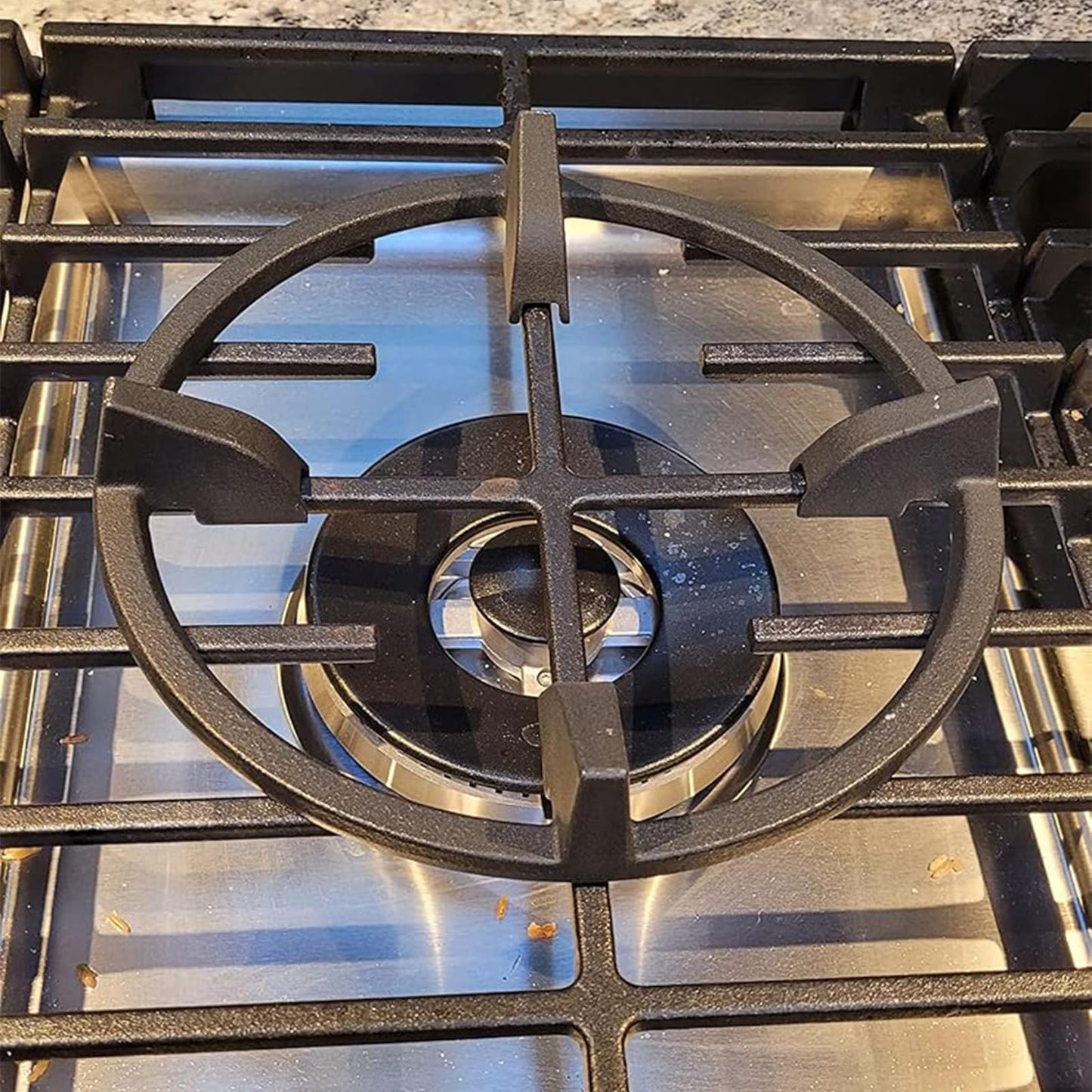 Utheer Cast Iron Wok Support Ring Gas Stove Burner Grate, Universal Non Wok Ring for kitchen Samsung, GE, Frigidaire, Whirlpool, KitchenAid Etc, Gas Stove Accessories, 9 Inch