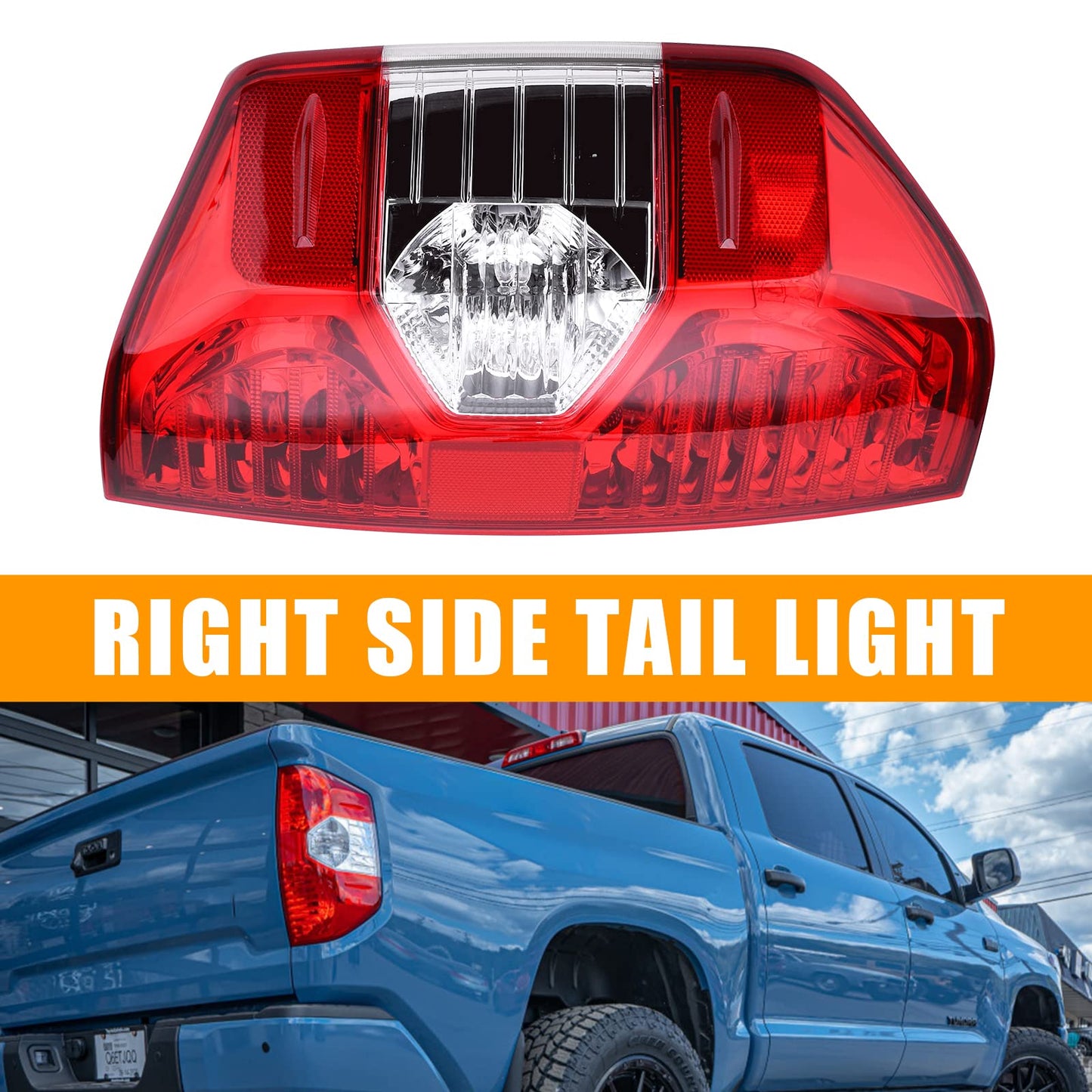 Nakuuly Tail Light Compatible With Toyota Tundra 2014-2021 Pickup Right Passenger Side Taillight Rear Brake Lamp Assembly without Bulb Replace# 81550-0C100