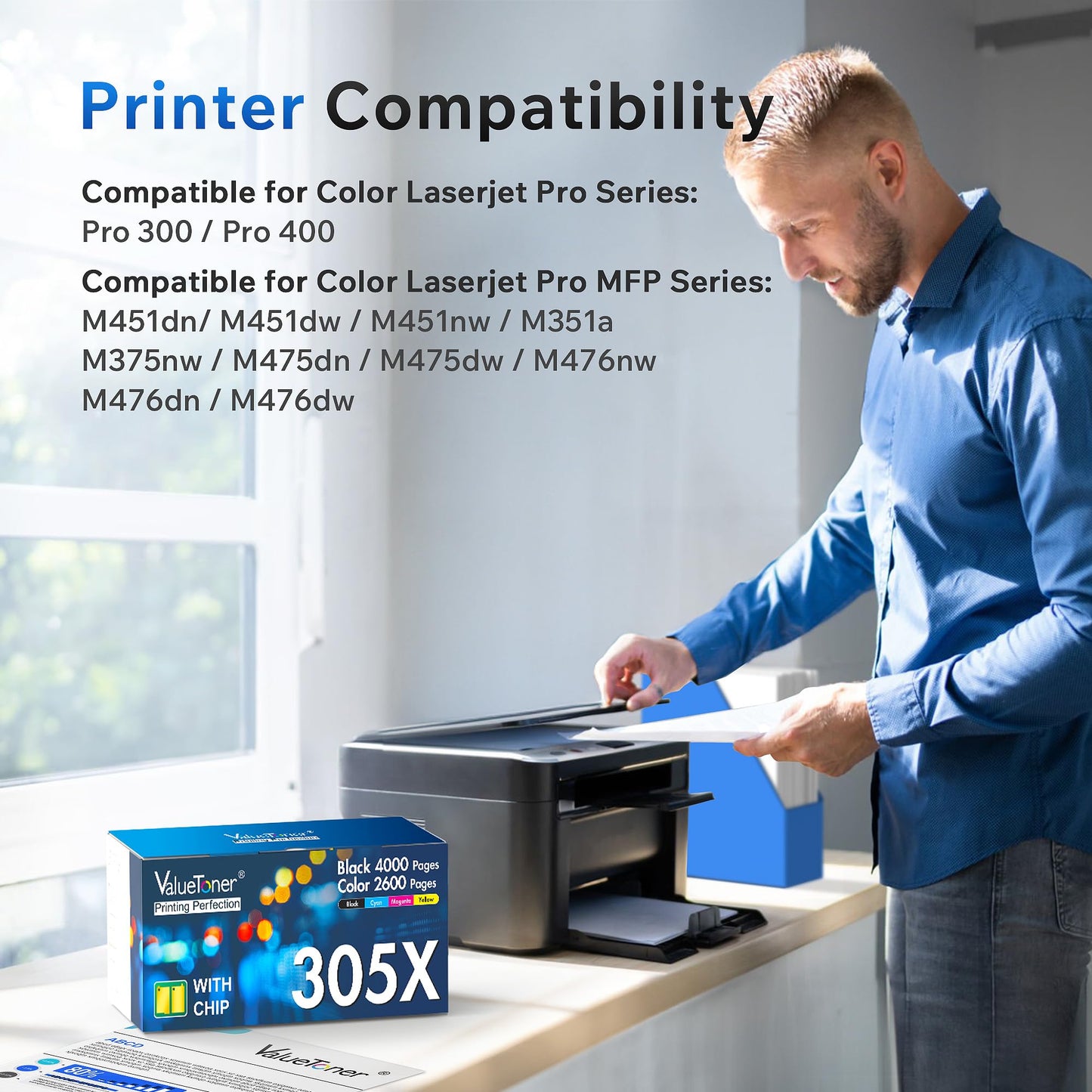 Valuetoner Compatible Toner Cartridge Replacement for HP 131A Toner Cartridge 4 Pack 131X CF210X CF211A for LaserJet Pro 200 Color MFP M276nw M251nw M251n M276n (Black, Cyan, Magenta, Yellow)