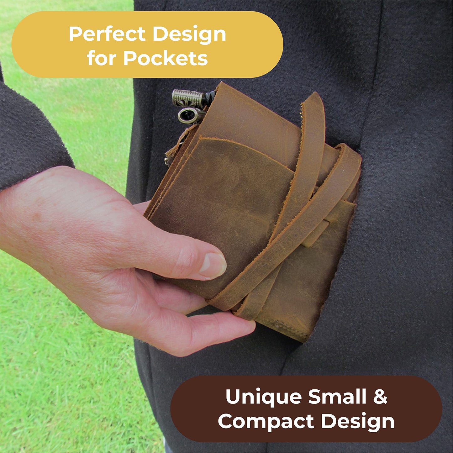 Passport Travelers Notebook Pocket Refillable Leather Journal Amazing Bundle - Small Vintage Genuine Leather Notebook for Writing, Travel Diary, Daily Planner TN 5.4 x 4.3 Pen Holder 3 Papers Zipper