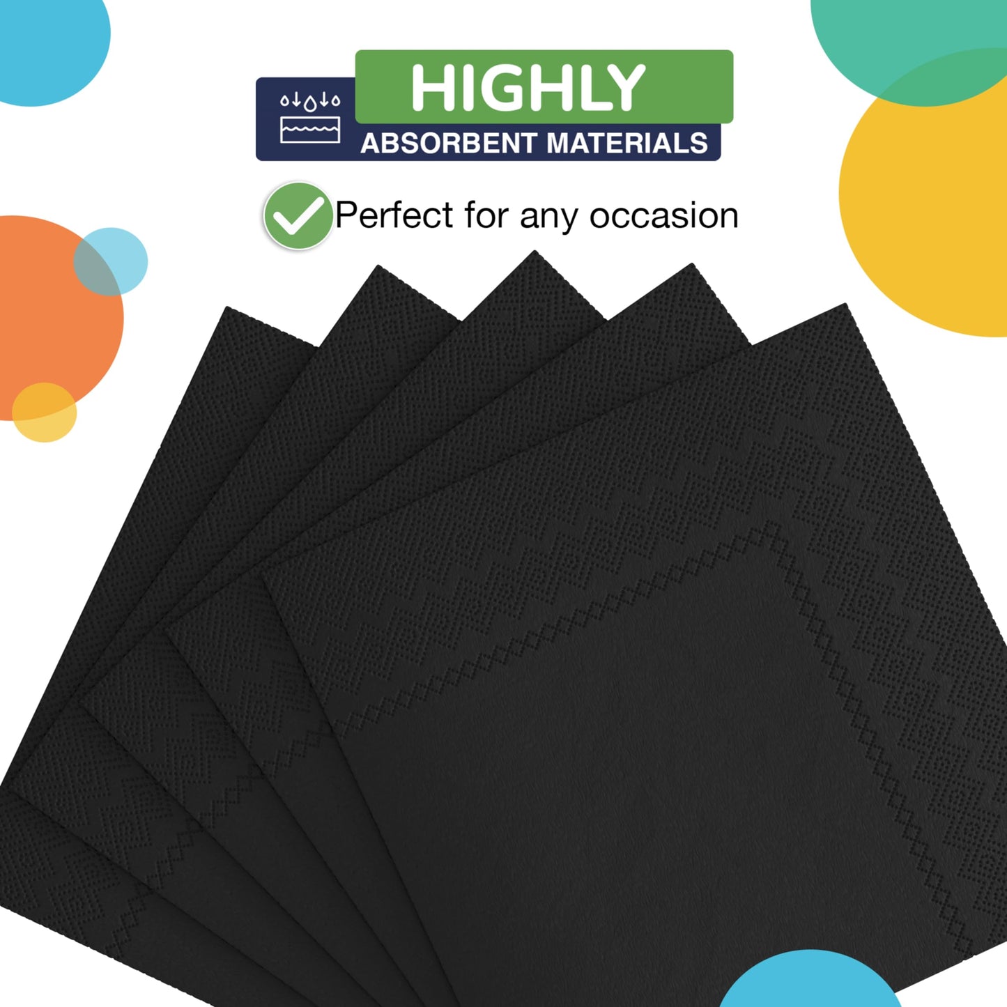 300 Pack Black Napkins Disposable, 2 Ply Party Napkins, Black Disposable Napkins, Fun Napkins Everyday – Great As Luncheon Or Dinner Napkins Paper Exquisite