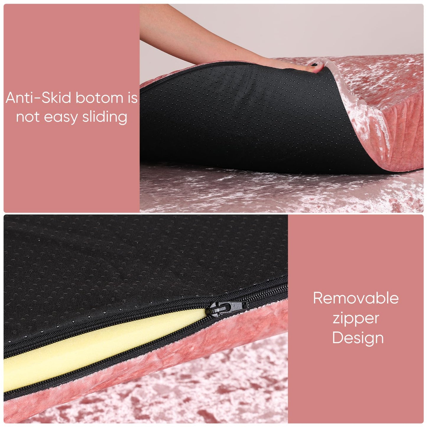 Crushed Velvet Curvy Lash Bed Topper Cover & Massage Table Cover Set, 2PCS Luxurious Protective Covers Machine Washable,Fits Lash Extension Beds,Beauty Spa Msaage Tables,Esthetician