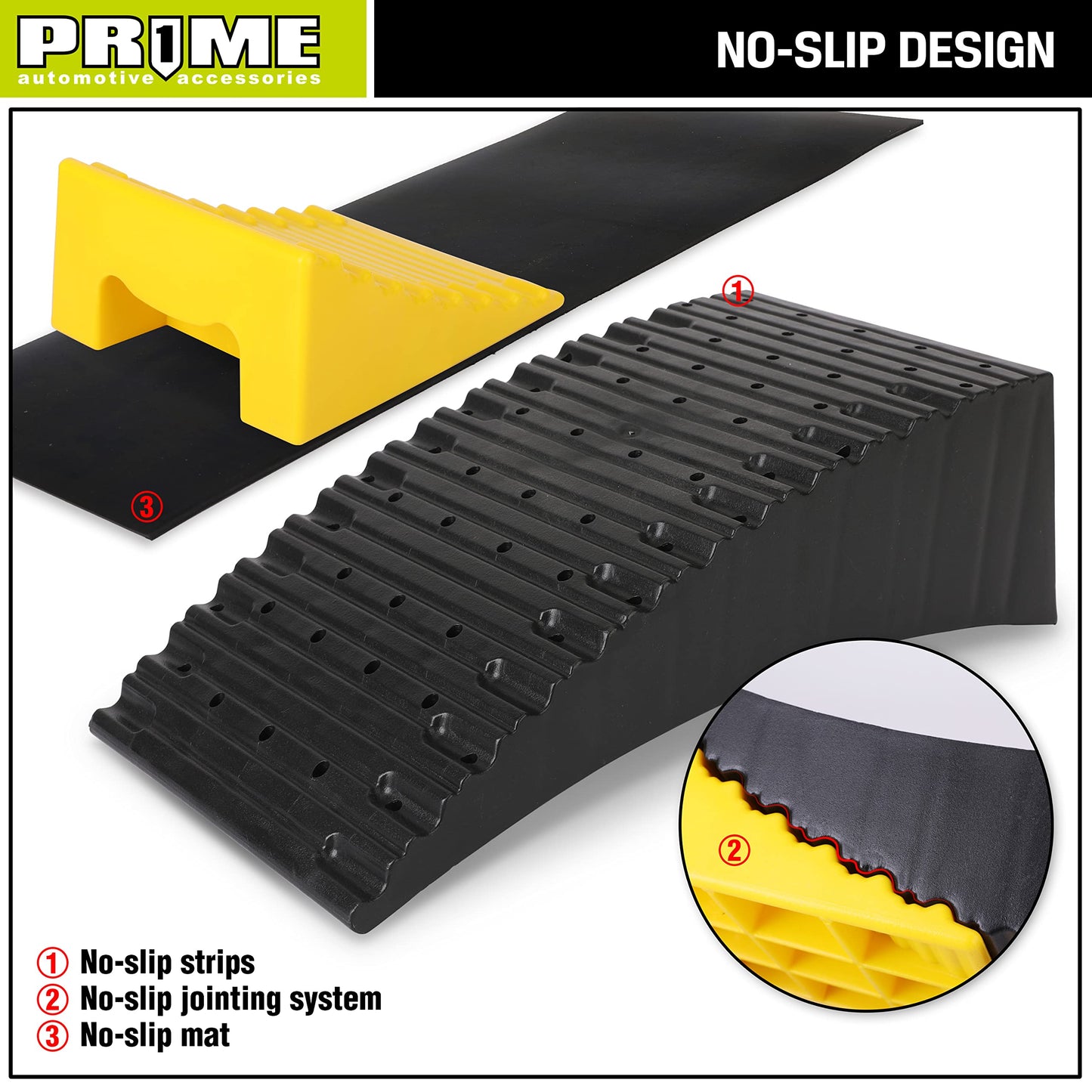 PR1MECamper Levelers RV Leveling Blocks, HDPE Curved Levelers, Include 2 Levelers, 2 Chocks, 2 Mats, and 1 Carrying Bag