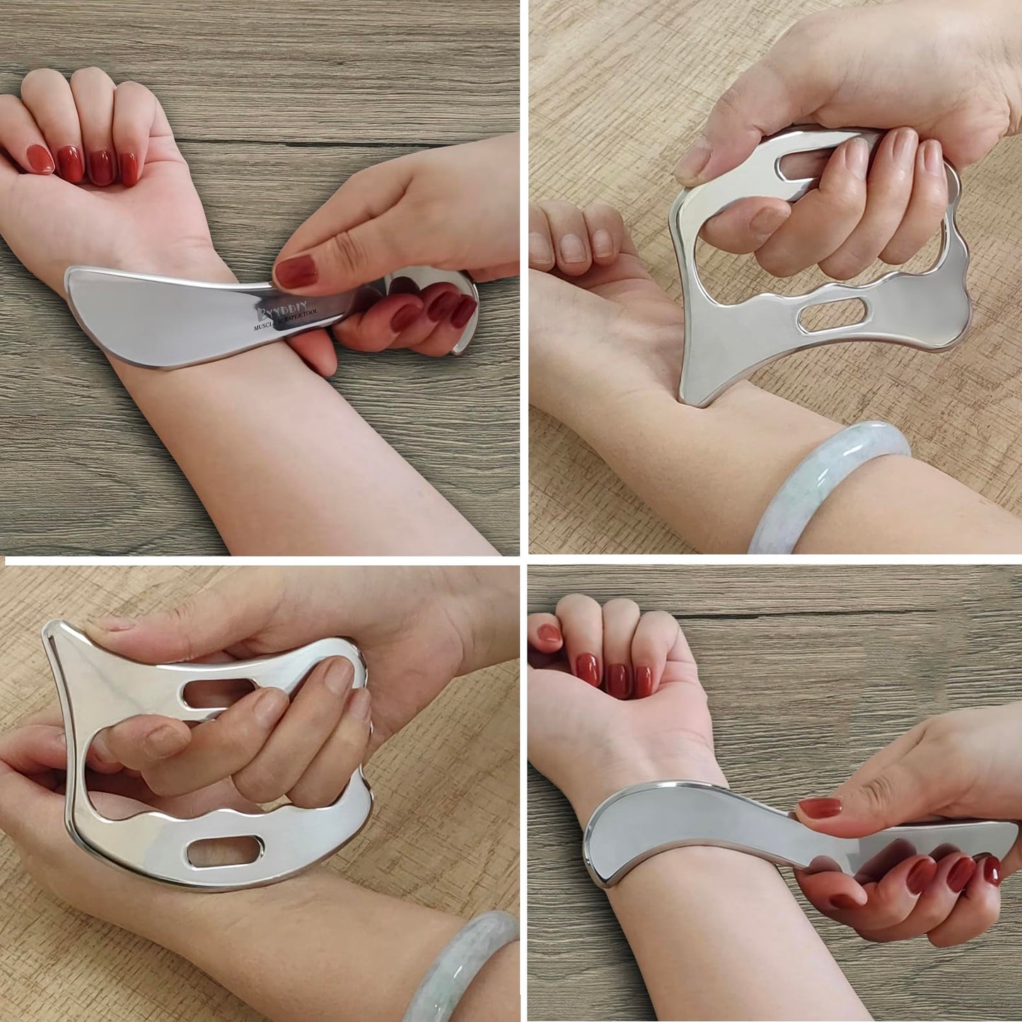 BYYDDIY Stainless Steel Gua Sha Muscle Scraper Tools Kit, Scraping Massage Tool,Massage Scraper Tools for Physical Therapy (Ca-SDB)