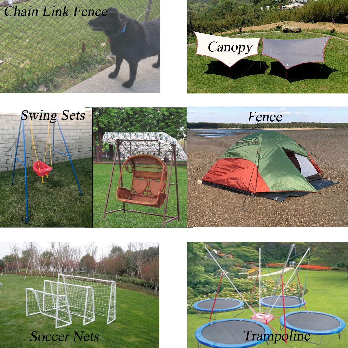 AAGUT 16" Rebar Tent Stakes Heavy Duty J Hook Ground Anchors Galvanized Steel Metal Garden Stake Yard Landscape Spikes 8 Pack for Dog Dig Defence, Chain Link Fence, Canopy