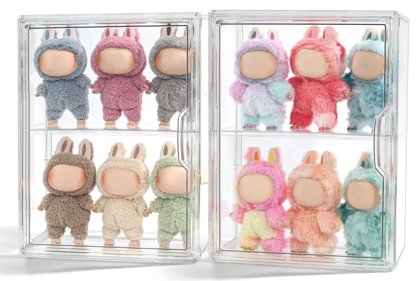 Display Case for Labubu POP MART, Acrylic Clear Display Box Shelf for POP MART Labubu Doll, 1 Pack