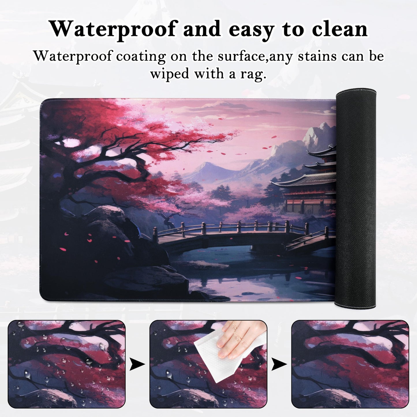 Yimomoyi Non Slip Mouse Pad, 120 x 40cm(47.2"x15.75"x0.12") Mouse Mat Extended, Gaming Mousepad Waterproof, Mouse Mat with Rubber Base, Mouse Pad Laptop for Office and Home (E)