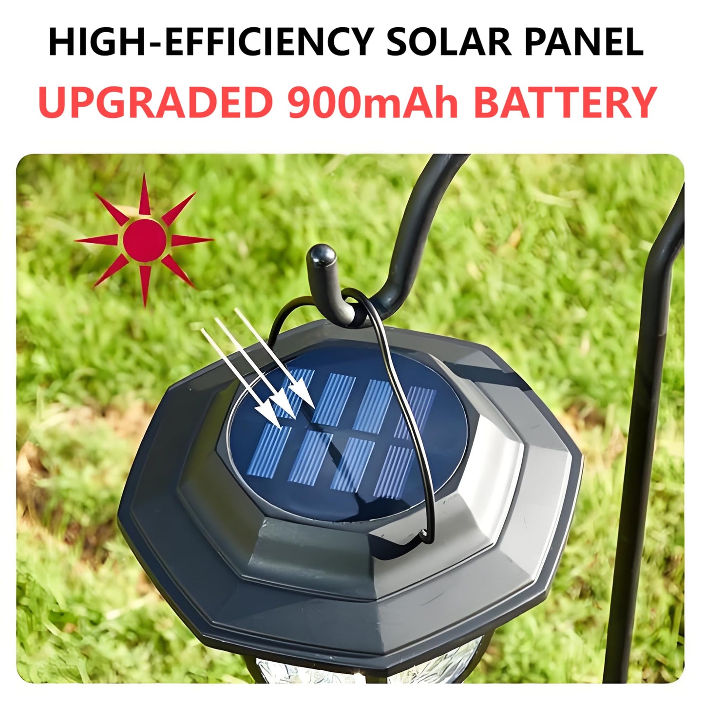 Solar Lantern Outdoor 2 Pack Hanging Solar Lights,Garden Waterproof Decorative with Wall Mount Kit and Shepherd Hook for Porch Lawn Patio Pathway Garden Wall Gifts for Mother's Day