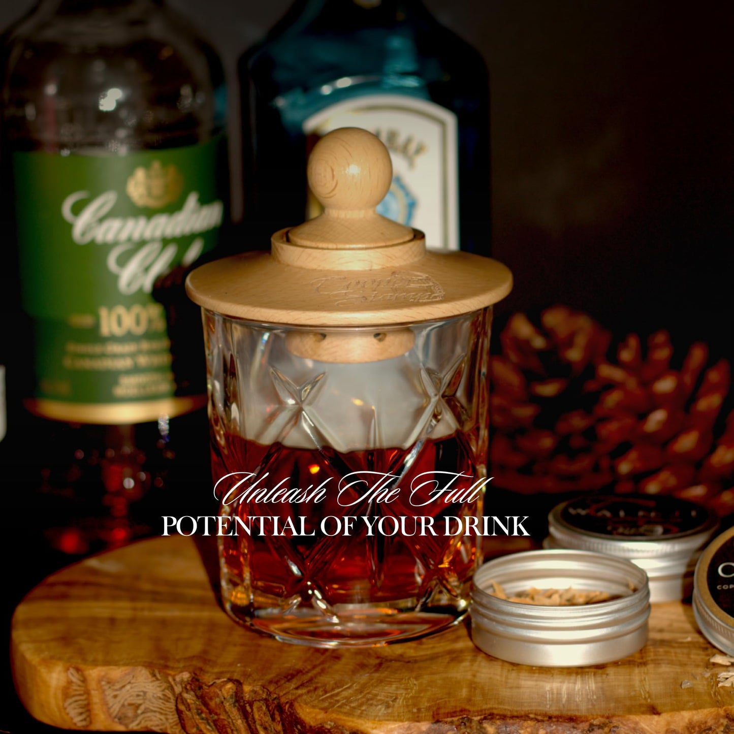COOPER STAMP Cocktail Smoker Kit - Old-Fashioned Drink Smoker with Torch - 4 Kinds of Wood Chips for Men, Dad, Husband, Brother or Whiskey/Bourbon Lover - Butane not Included