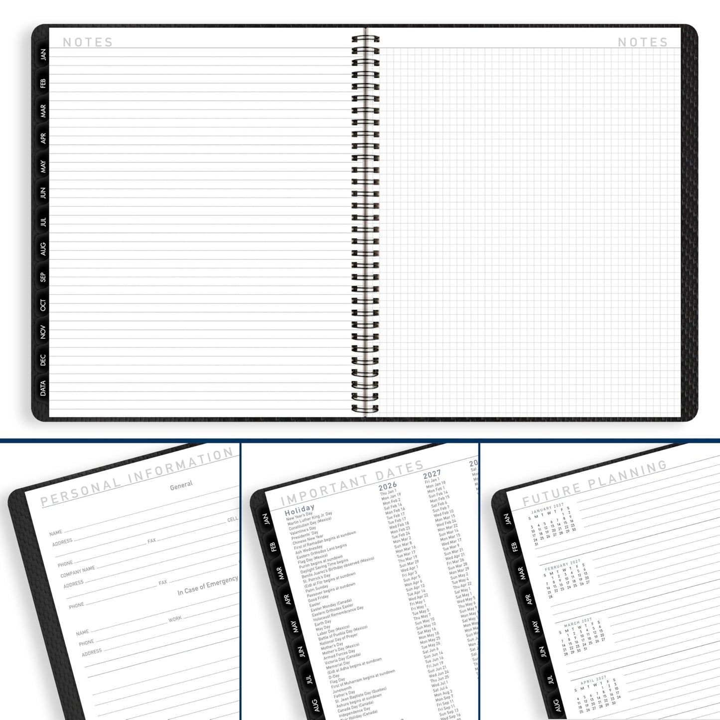 AT-A-GLANCE 2026 Planner, Monthly, 9” x 11”, Large, Contemporary, Charcoal (70260X4526)